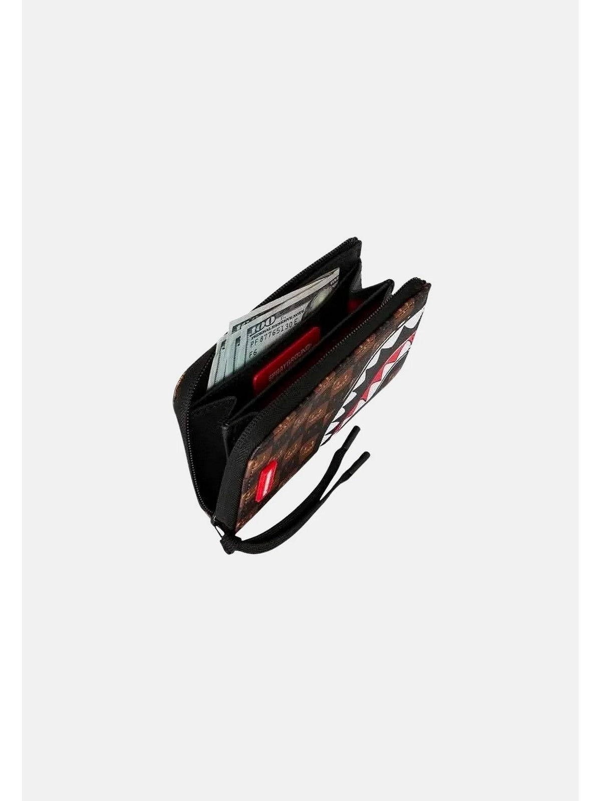 SPRAYGROUND Portafoglio Unisex adulto SHARKS IN PARIS WTF BUBBLE BROWN CHECK WALLET - 910W9302NSZ