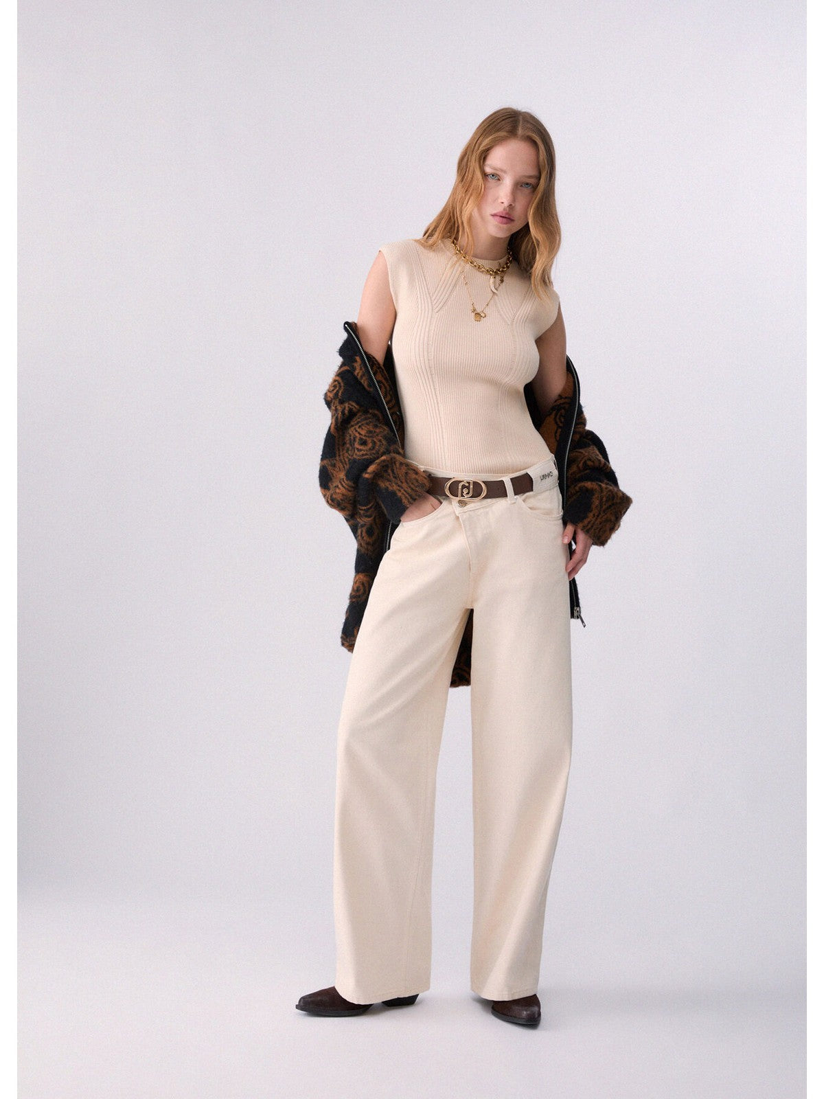 LIU JO BLACK Maglia Donna Panna creamy - CF6100MS99E X0793