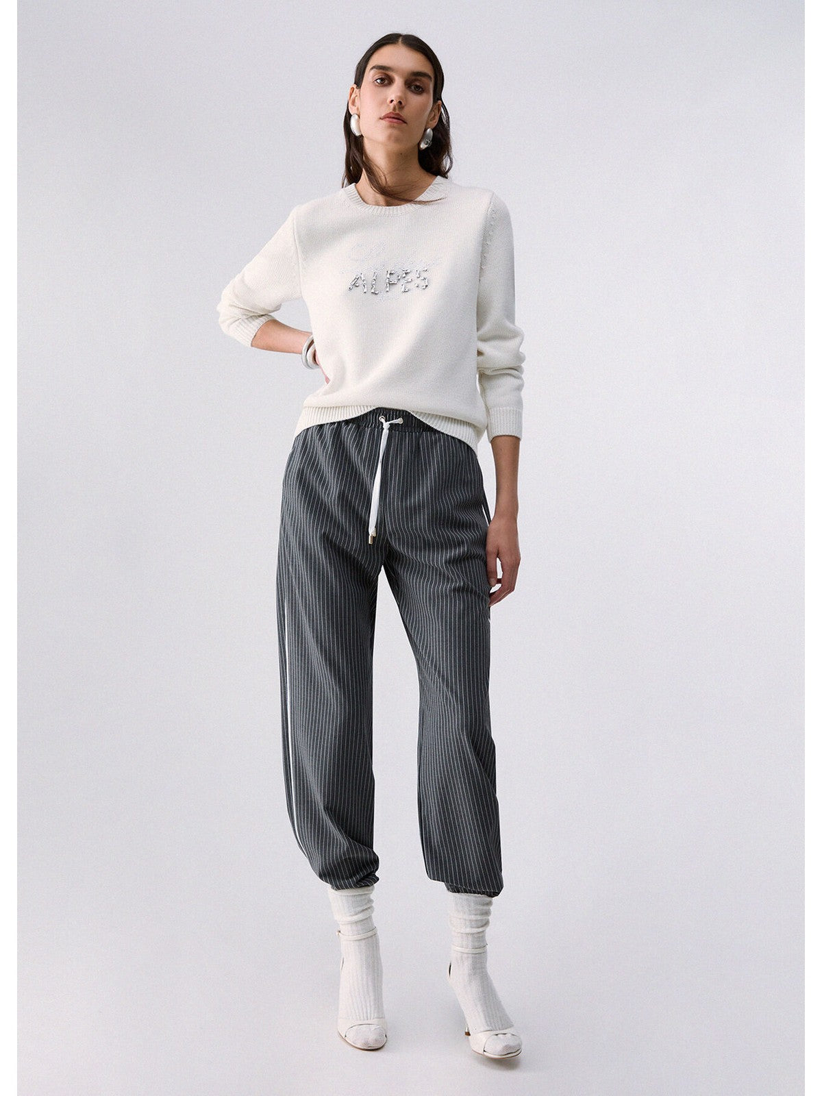 LIU JO SPORT Maglione Donna Bco lana/les deux al - TF6160MA22S L9508 gioboutiqueweb