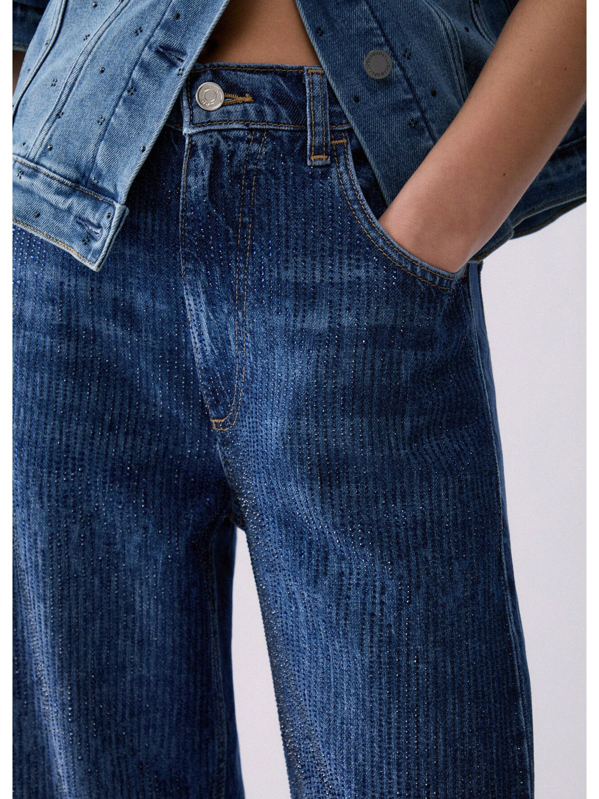 LIU JO BLUE DENIM Jeans Donna Den.Blue strass rain - UF6166D0373 79111
