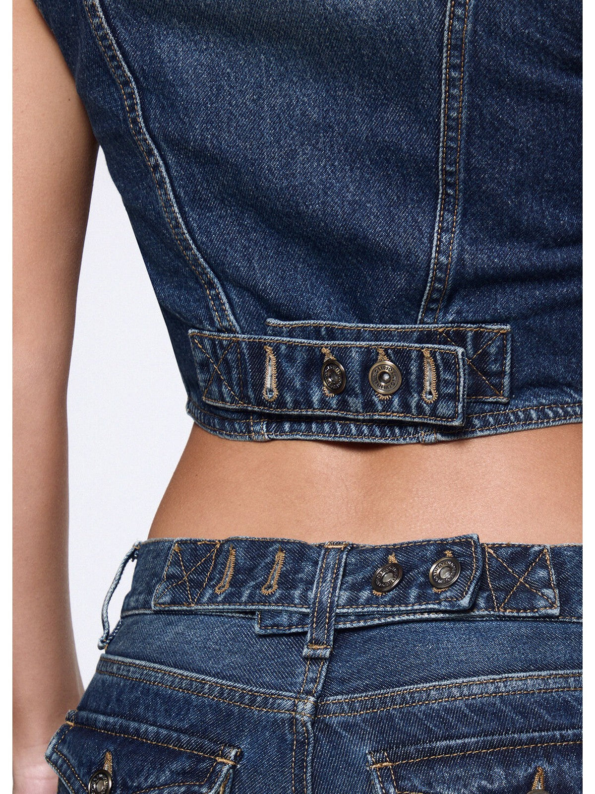 LIU JO BLUE DENIM Gilet Donna Den.Blue y2k wash - UF6502D0398 79158