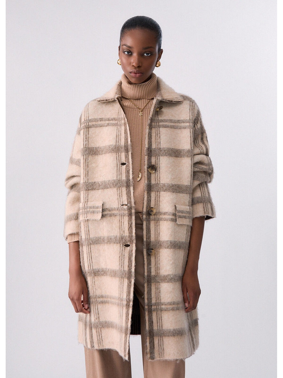 LIU JO WHITE Cappotto Donna Jacq brown check - WF6190MA49S L9209