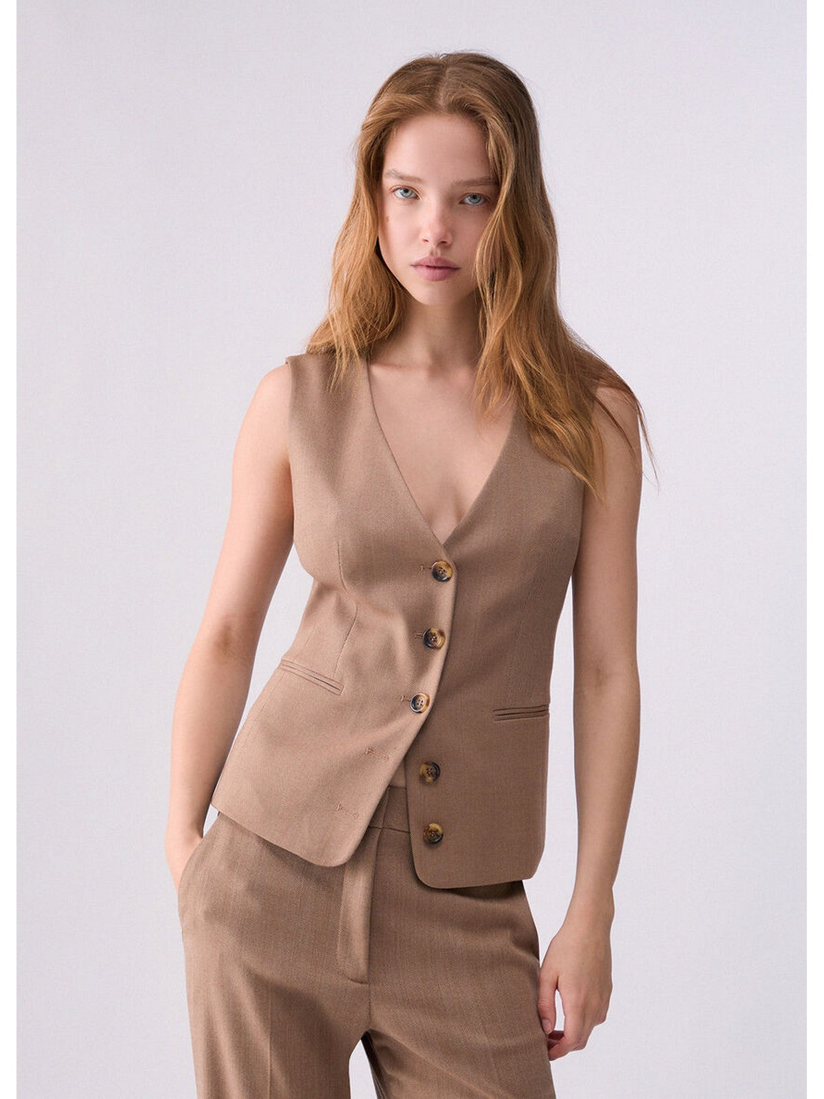 LIU JO WHITE Gilet Donna Camel resca mix - WF6213T732A L9179