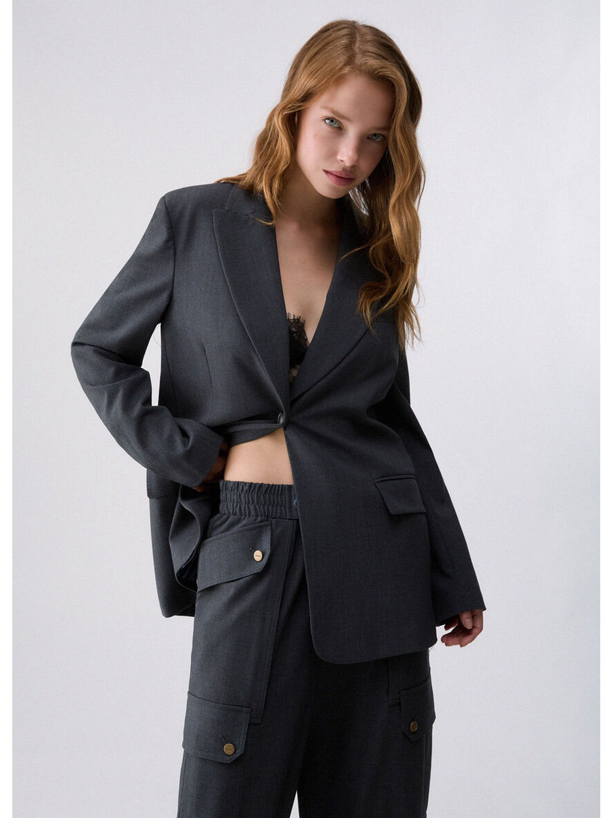 LIU JO WHITE Giacca Donna Dark grey melange - WF6256T743A 02069