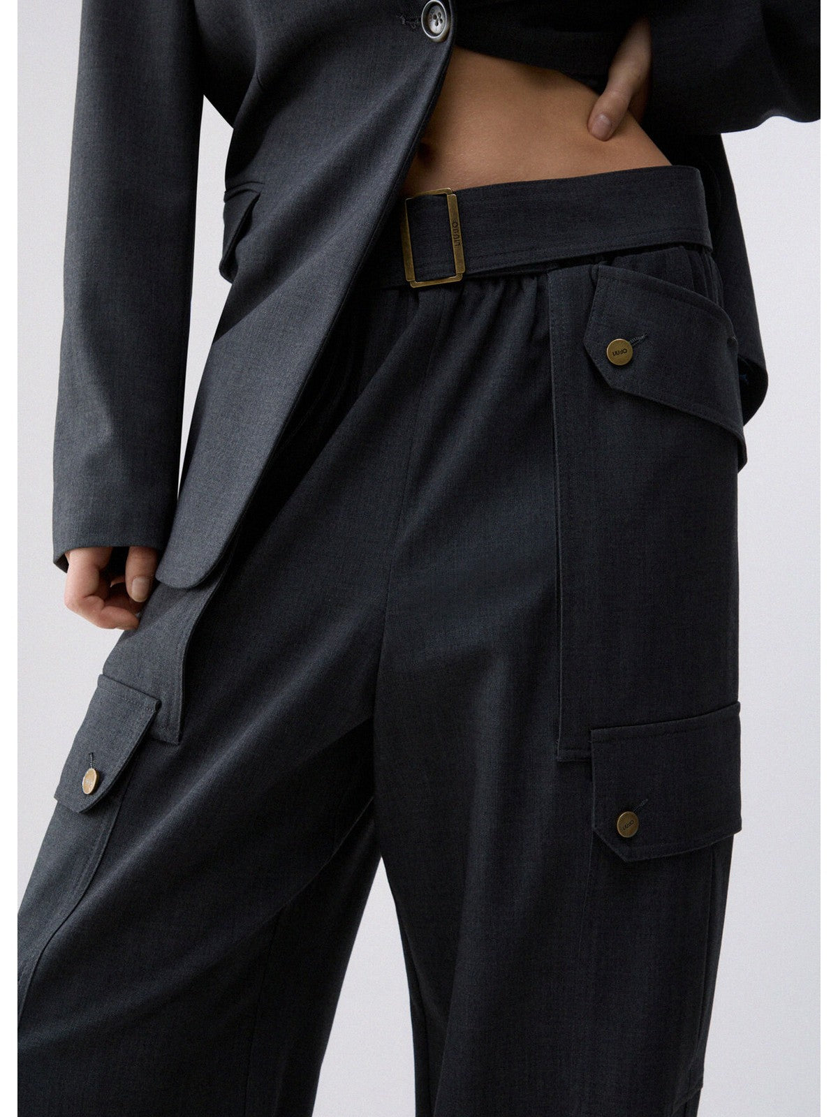 LIU JO WHITE Pantalone Donna Dark grey melange - WF6258T743A 02069 gioboutiqueweb