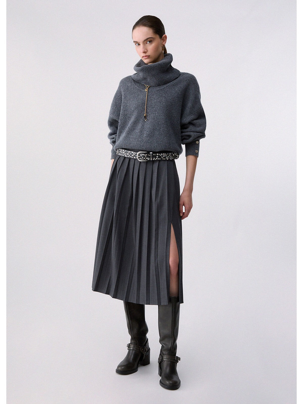 LIU JO WHITE Gonna Donna Dark grey melange - WF6308T743A 02069