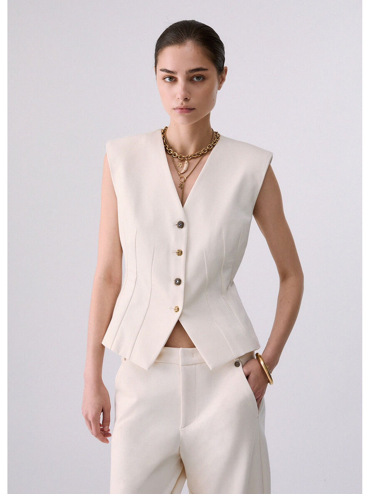 LIU JO WHITE Gilet Donna Alabastro - WF6413J9189 20704 gioboutiqueweb