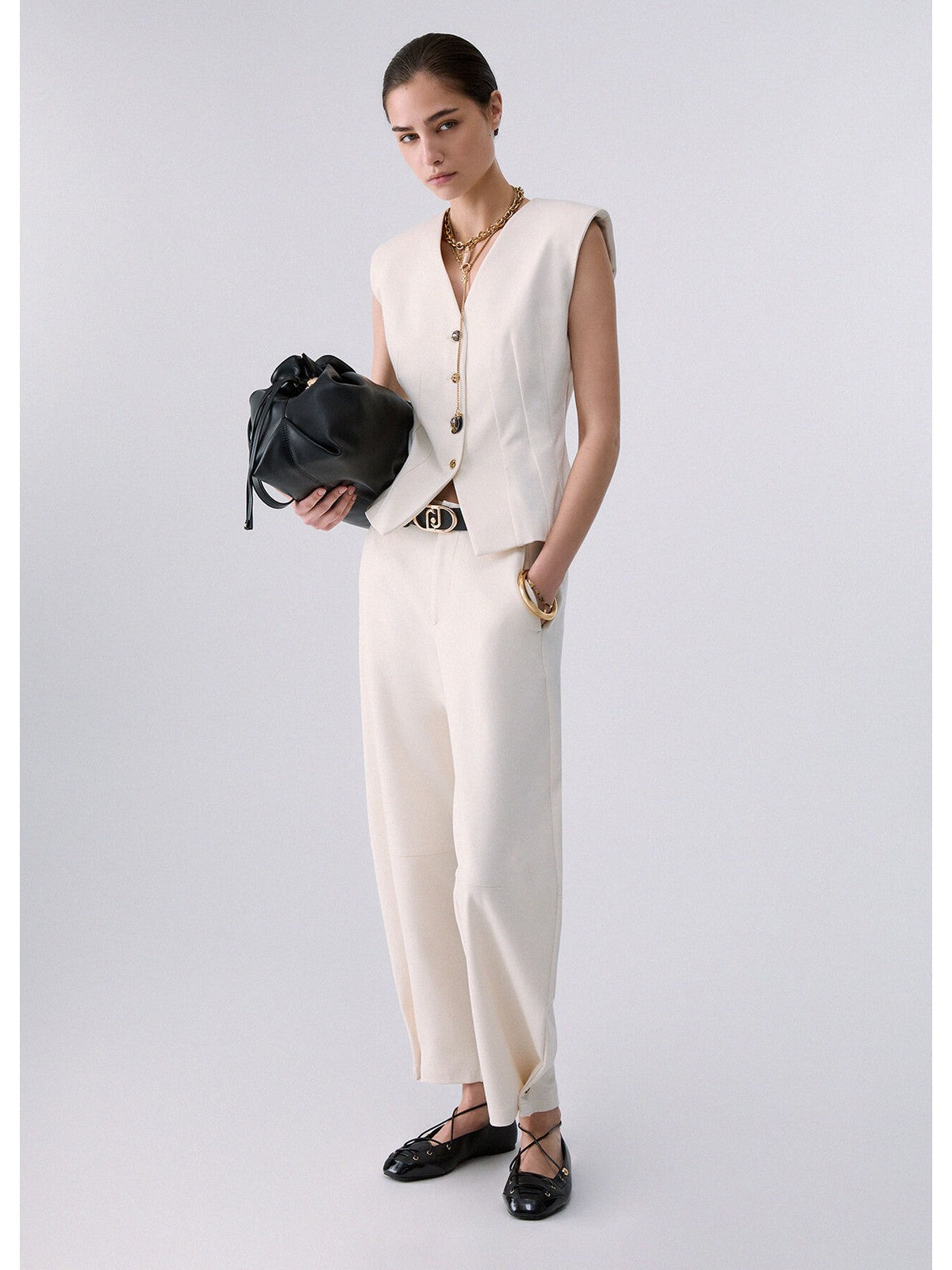 LIU JO WHITE Gilet Donna Alabastro - WF6413J9189 20704 gioboutiqueweb