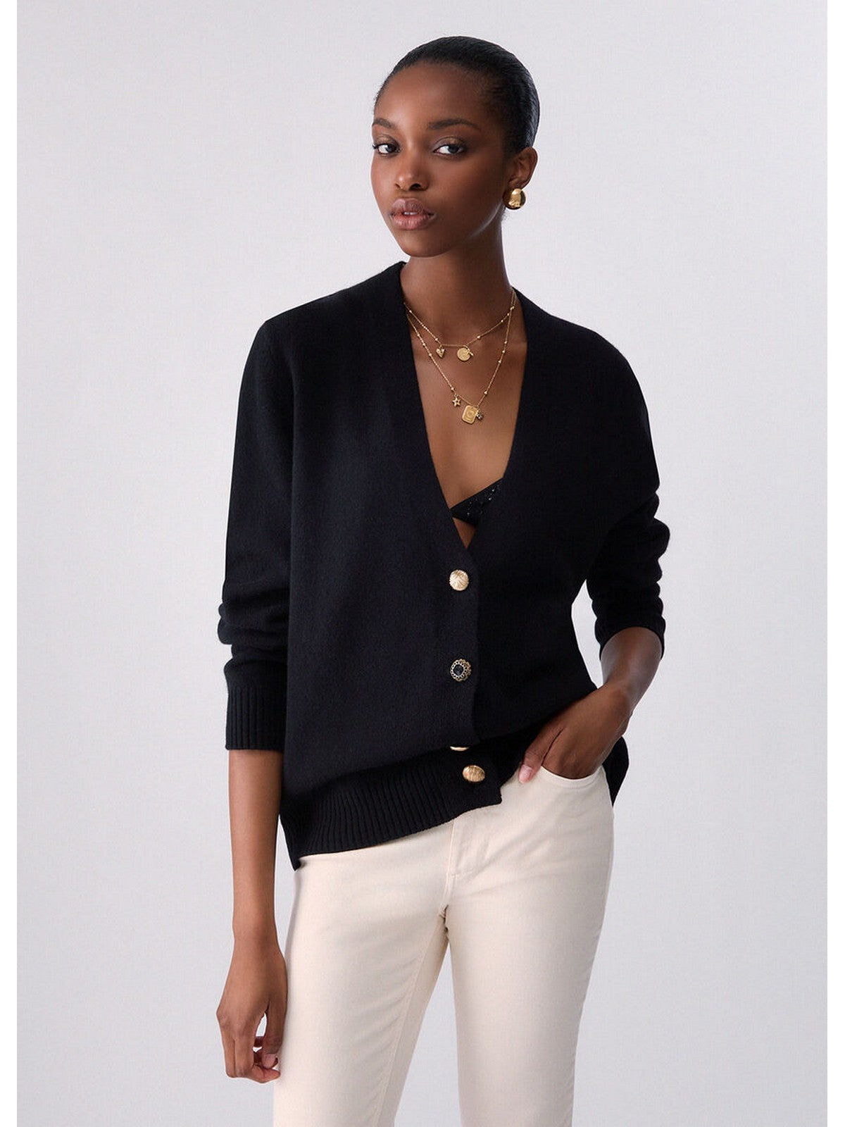 LIU JO WHITE Cardigan Donna Black/printed fabric - WF6417MS009 L9456