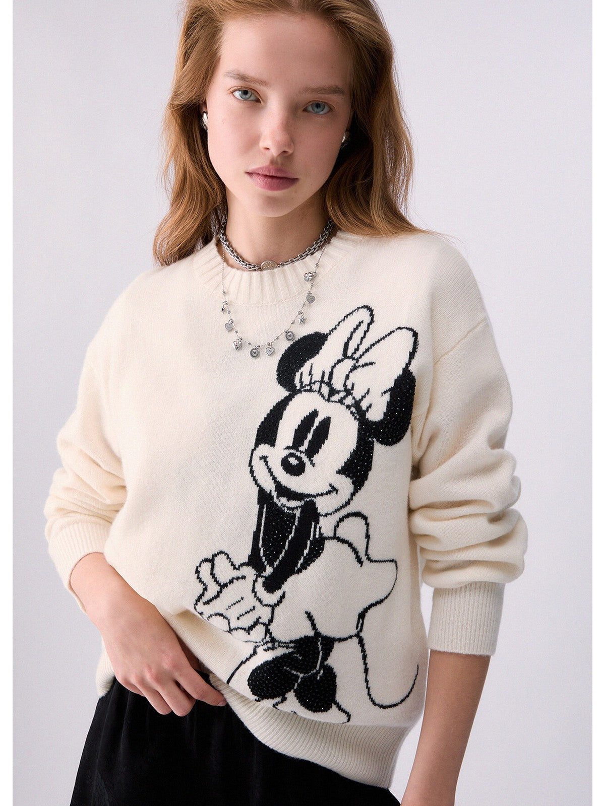 LIU JO WHITE Maglione Donna Bco miss mouse b&w - WF6455MS009 L9450