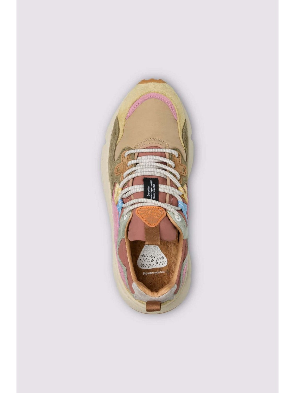 FLOWER MOUNTAIN Sneaker Donna YAMANO 3 WOMAN SUEDE/NYLON CREAM-MILITARY-PINK - 2017817-01-1E93