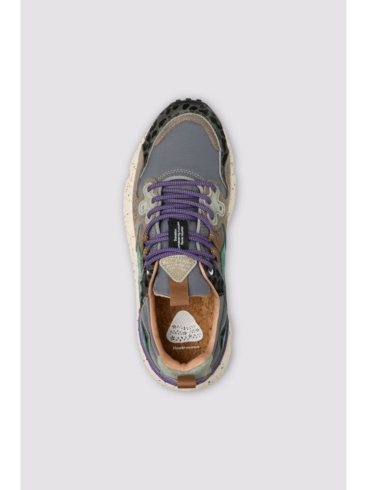 FLOWER MOUNTAIN Sneaker Donna YAMANO 3 UNI SUEDE/PONY HAIR/NYLON DARK GREY-ANTHRACITE-BOTTLE - 2017818-56-1B74
