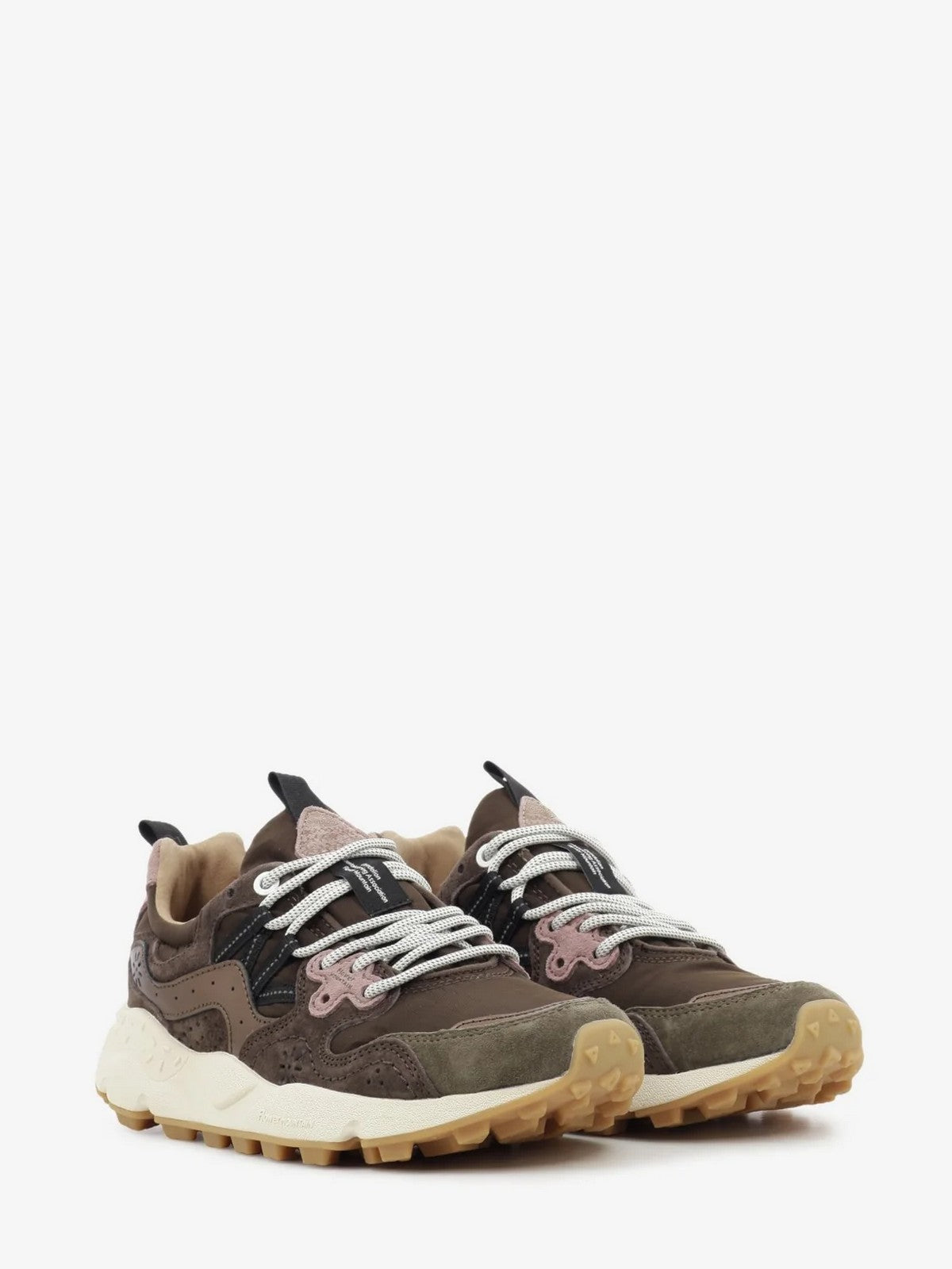 FLOWER MOUNTAIN Sneaker Donna YAMANO 3 UNI SUEDE/NYLON/LAMINATED GOAT SKIN BROWN-BRONZE-PINK - 2017818-82-4D80