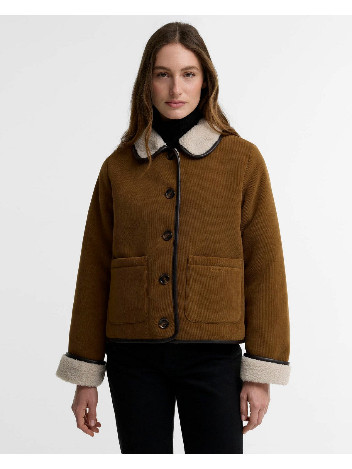 BARBOUR Giubbino Donna PENNY FLEECE CASUAL JACKE TAN/ECRU - LCA0423 BR31