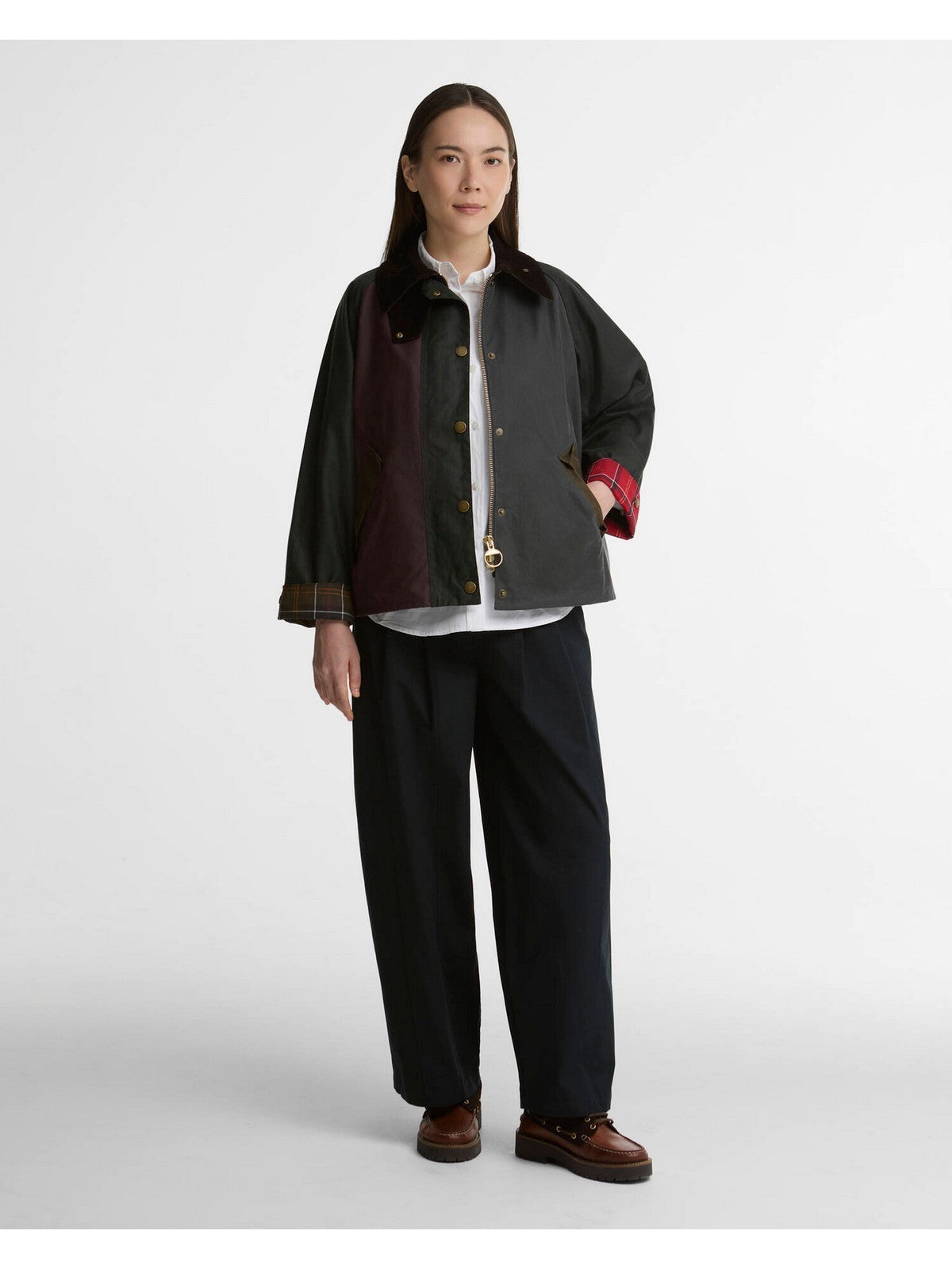 BARBOUR Giubbino Donna PATCHWORK TRANSPORT WAX J SAGE/BEECH - LWX1561 SG51
