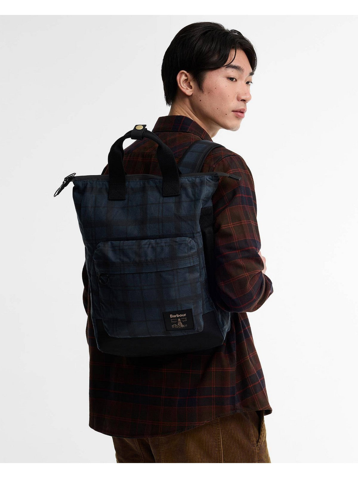 BARBOUR Zaino Unisex FIELD WAX BACKPACK NAVY TARTA - UBA0714 NY75