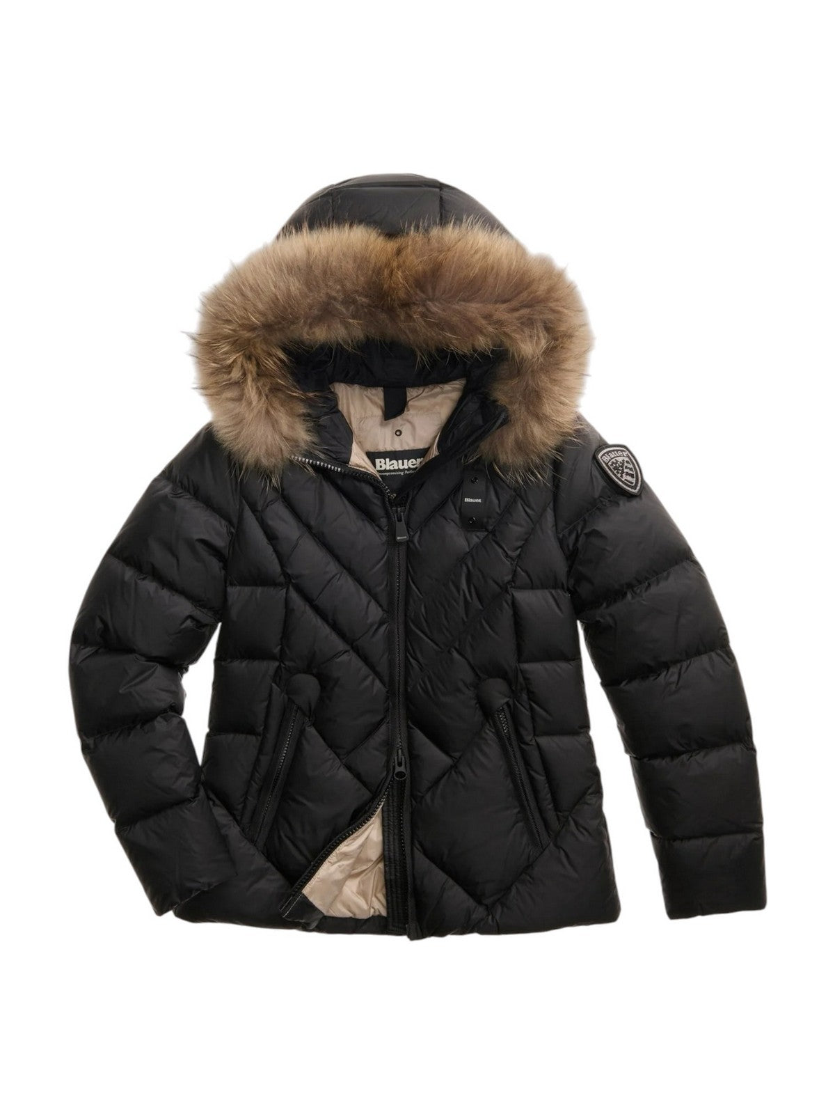 BLAUER Piumino Donna ALICIA NERO interno BEIGE 301 - 26WBLDC03041 006047 999EI gioboutiqueweb