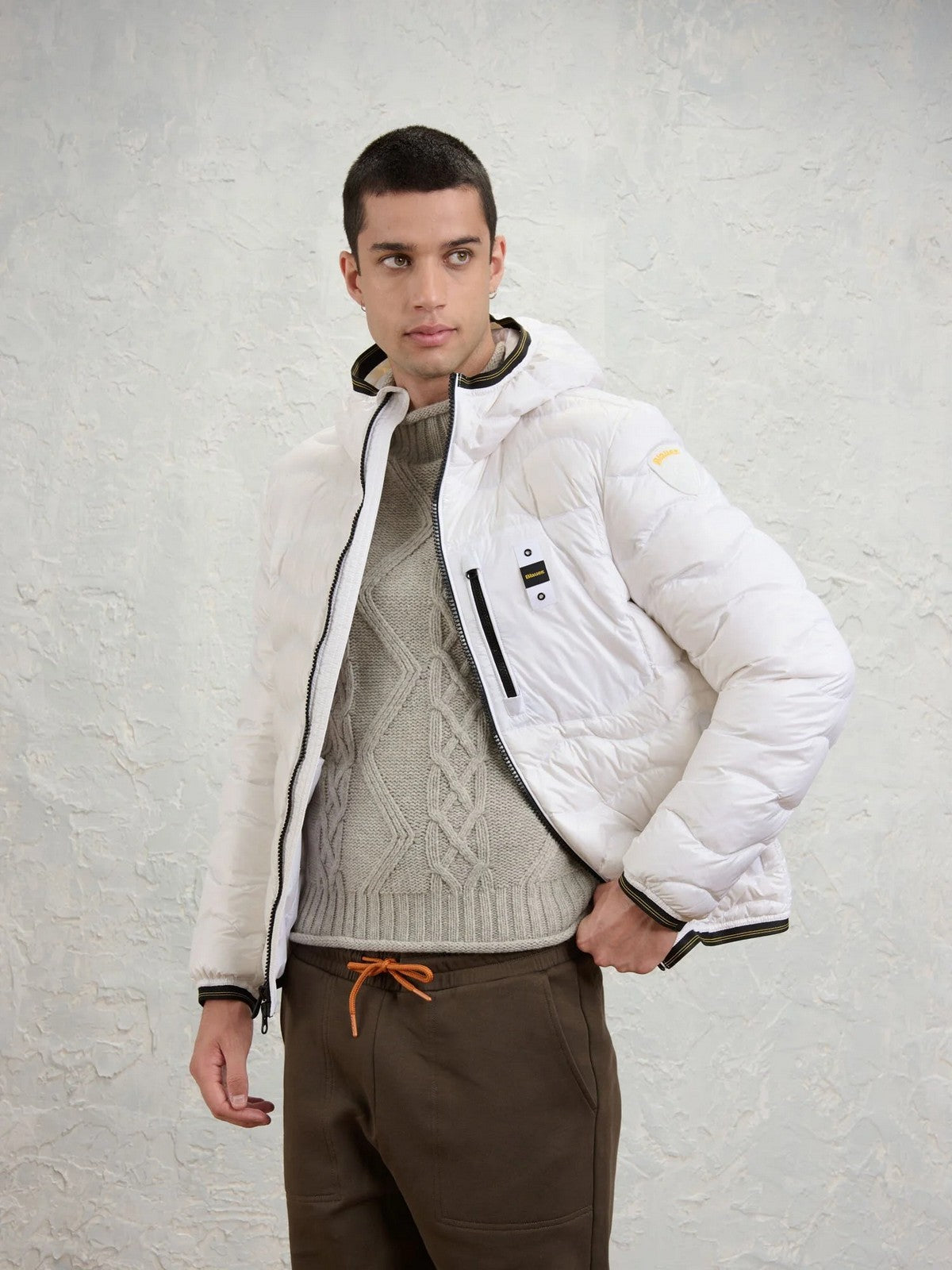 BLAUER Piumino Uomo WAVE BIANCO OTTICO - 26WBLUC03064 006355 100