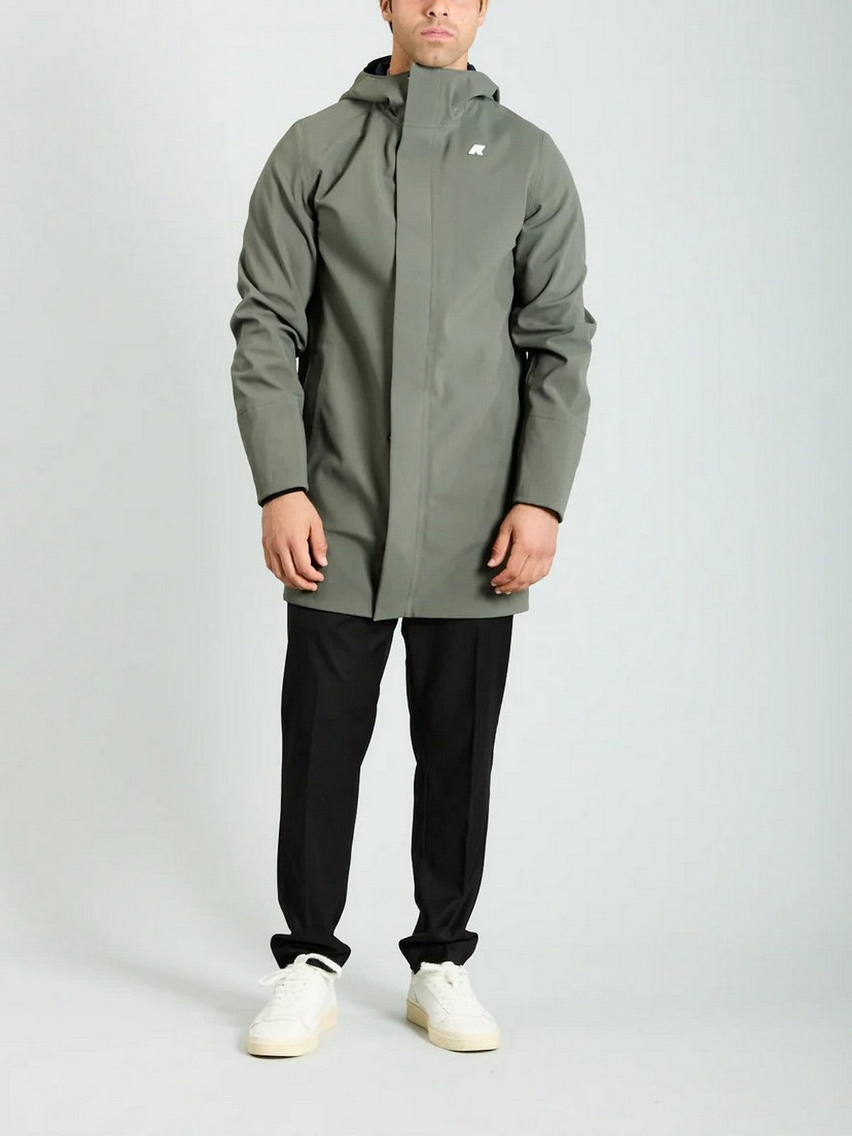 K-WAY Giubbino Uomo Marlyn bonded K7126UW AF0 GREEN BLACKISH - BL