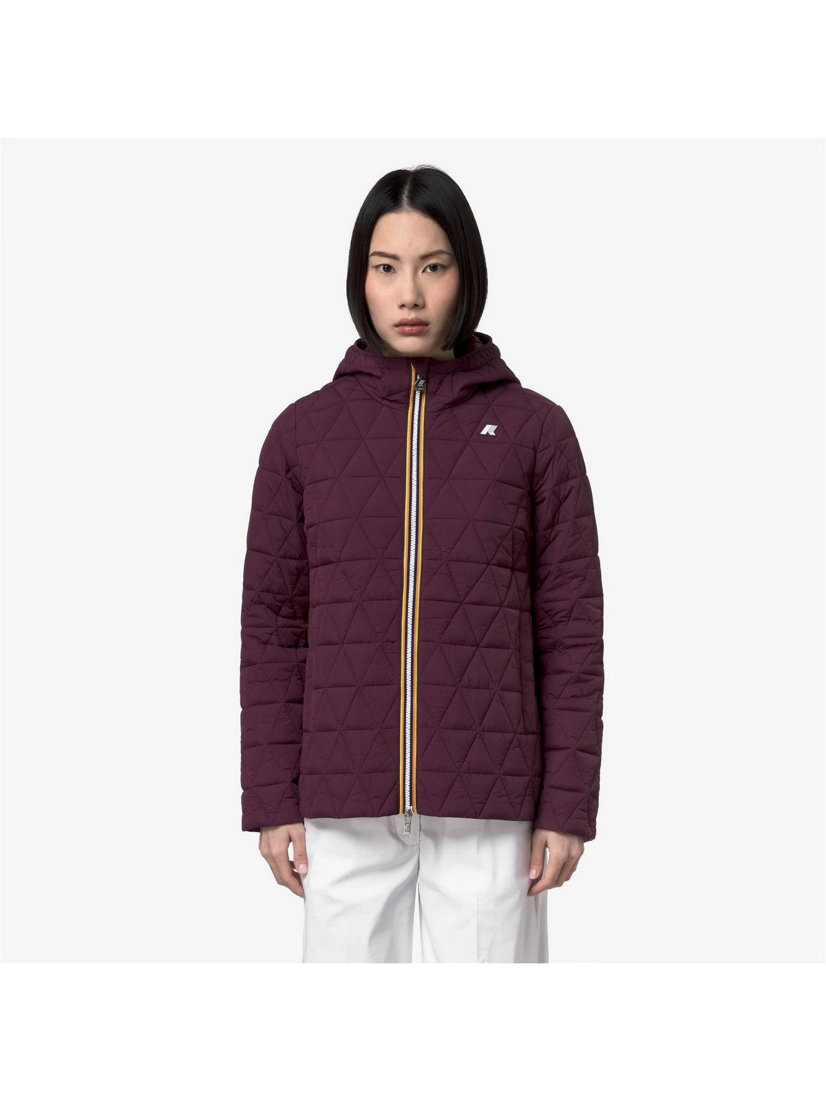 K-WAY Giubbino Donna MADLAINE DIAMOND QUILTED WARM Violet Mauve Wine - K2136FW 345