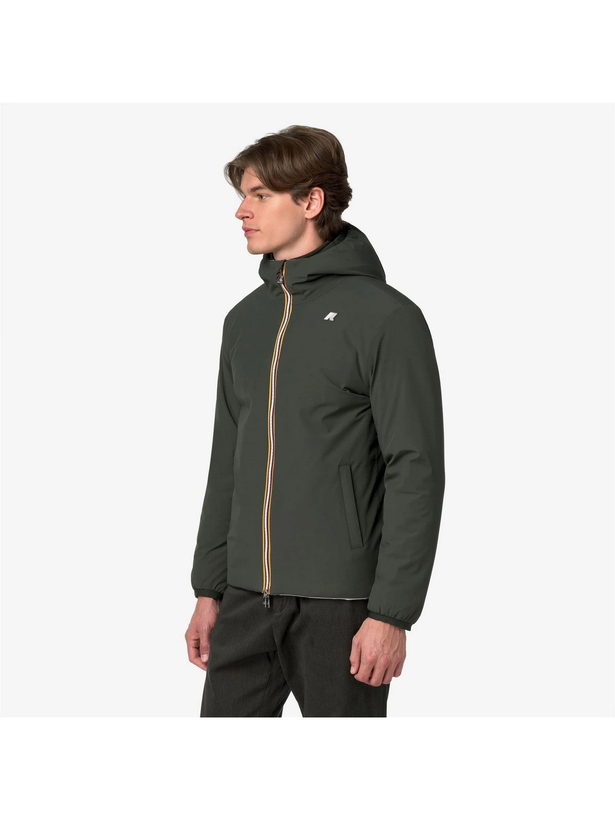 K-WAY Giubbino Uomo JACK ST WARM DOUBLE GREEN BLACKISH - Gr - K6128VW DD5