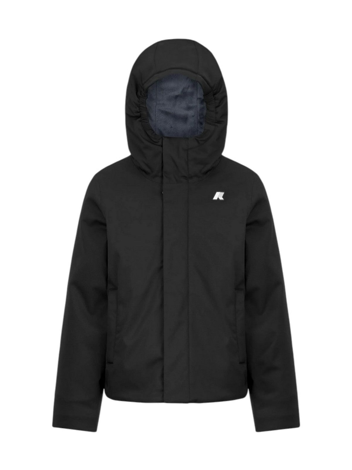 K-WAY KIDS CORTO Unisex bambino P. JACKO TWILL MARMOTTA BLACK P-BLUE A - K1128FW AL8 gioboutiqueweb