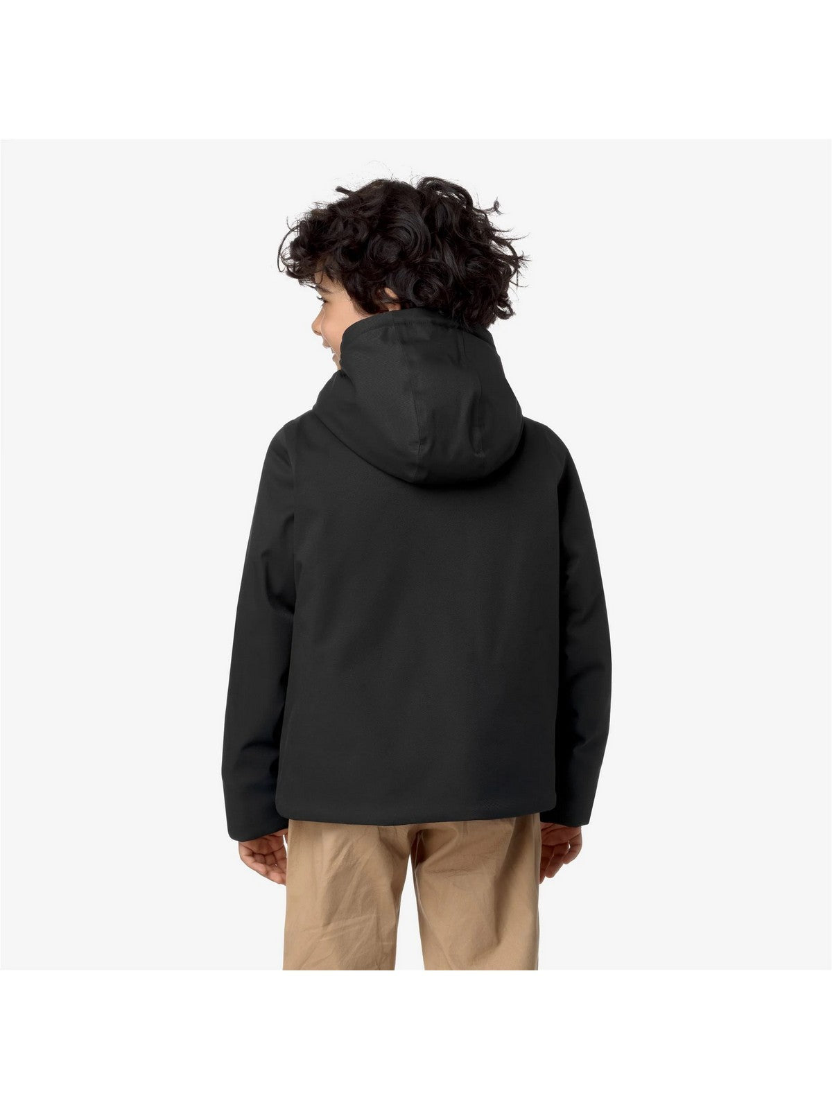 K-WAY KIDS CORTO Unisex bambino P. JACKO TWILL MARMOTTA BLACK P-BLUE A - K1128FW AL8 gioboutiqueweb