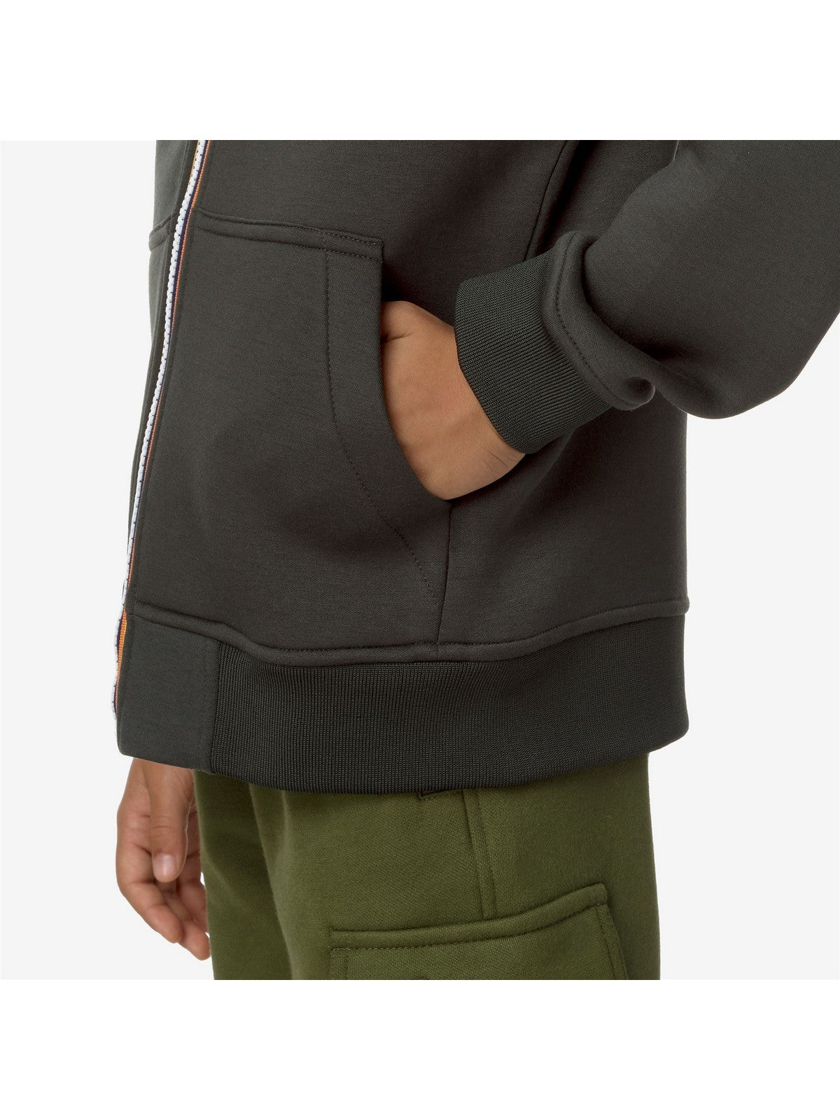 K-WAY KIDS Felpa Unisex bambino P. BERENGER SPACER GREEN BLACKISH - K2124RW WMR gioboutiqueweb
