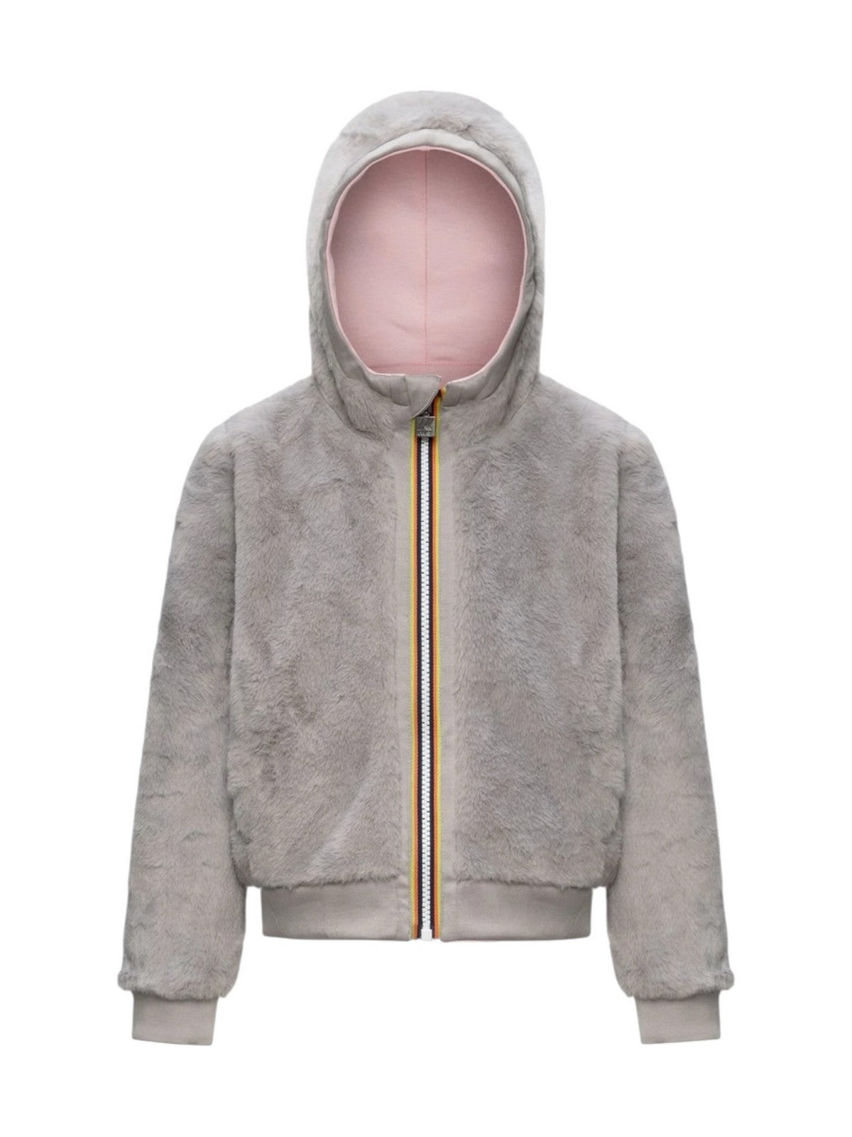 K-WAY KIDS Hoodie Full Zip Bambine e ragazze P. DEVA LIGHT SPACER FUR DOUBL PINK SALLOW - FUR - K5134NW DAI gioboutiqueweb