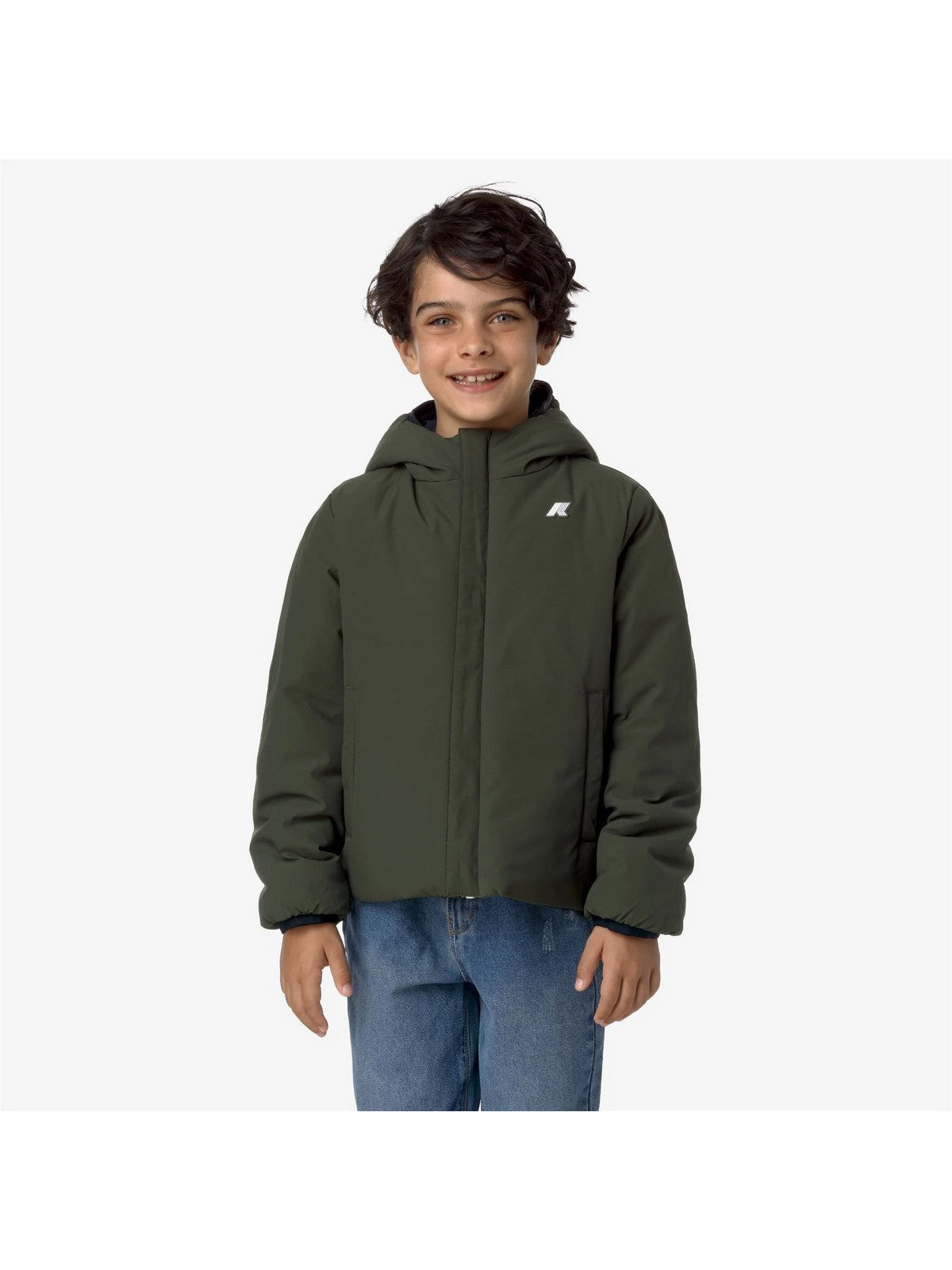 K-WAY KIDS Giubbino Bambini e ragazzi P. JACK ST WARM DOUBLE BLUE D-GREEN B - K71337W AG5 gioboutiqueweb