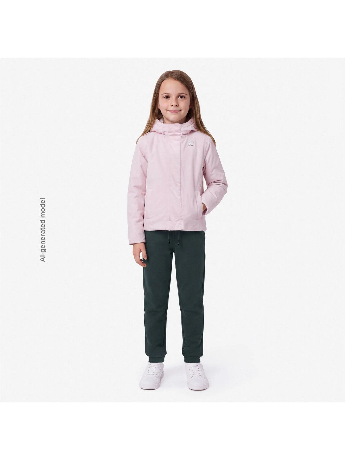 K-WAY KIDS CORTO Bambine e ragazze P. LILY TWILL SOFT BEAVER Pink Sallow - Grey W - K7136ZW D11 gioboutiqueweb