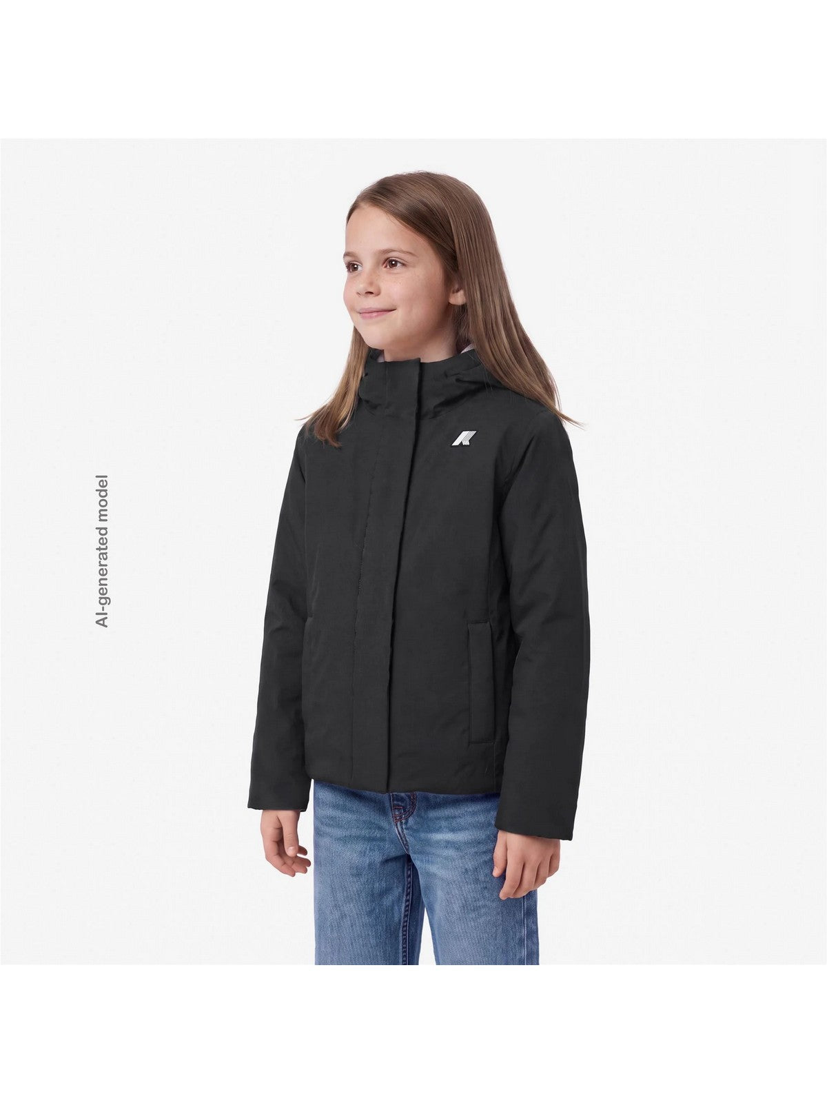 K-WAY KIDS CORTO Unisex bambino P. LILY TWILL SOFT BEAVER Black Pure - Grey Wa - K7136ZW DCB gioboutiqueweb
