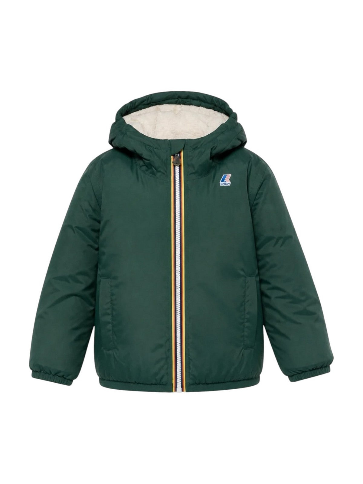 K-WAY KIDS Giubbino Unisex bambino P. LE VRAI 4.0 CLAUDE ORSETTO Green Dk Jungle - K7142TW 228 gioboutiqueweb