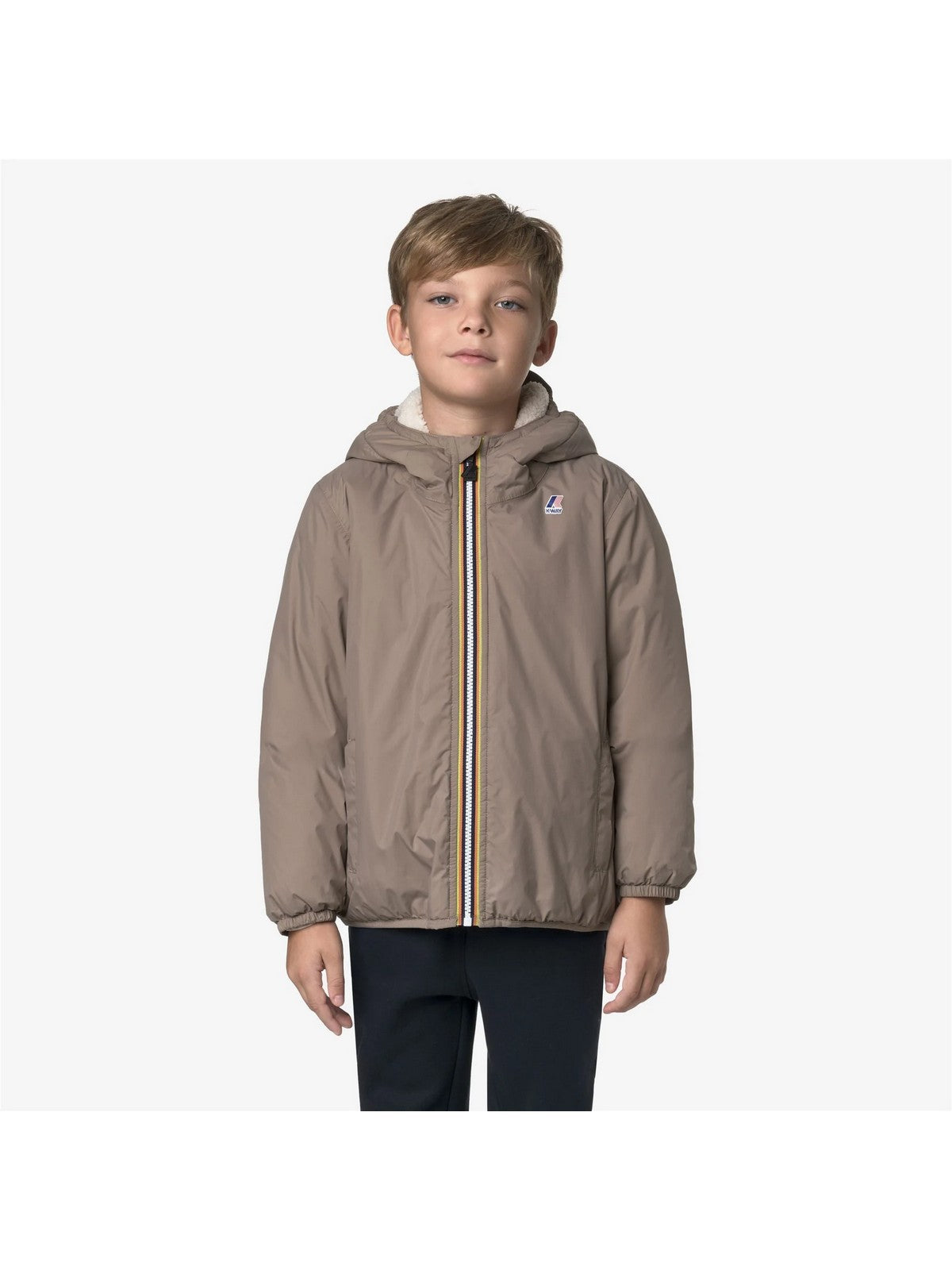 K-WAY KIDS MEDIO Unisex bambino P. LE VRAI 4.0 CLAUDE ORSETTO Beige Taupe - K7142TW WG9 gioboutiqueweb