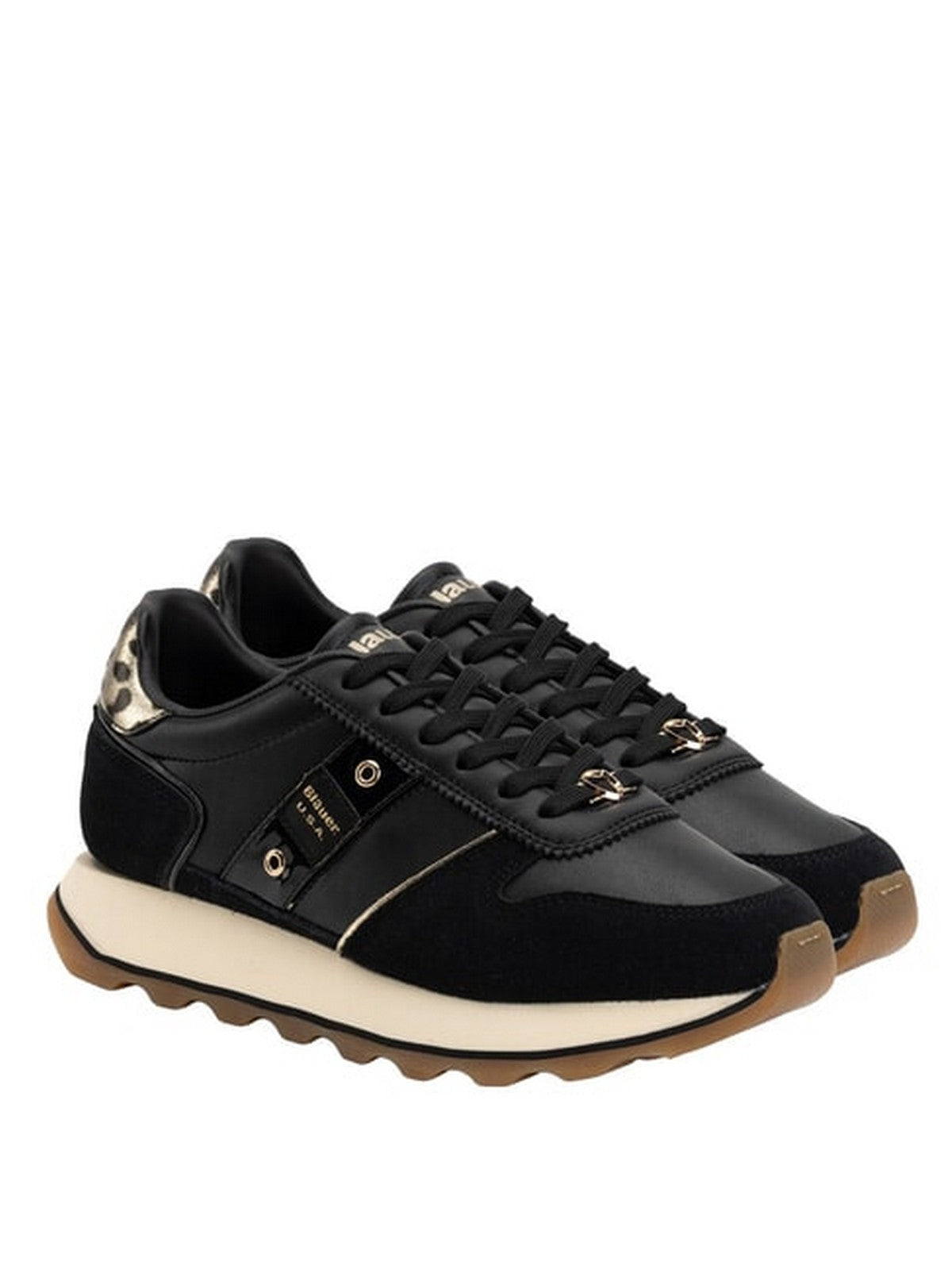 BLAUER Sneaker Donna MILLS BLACK/LEOPARD - F6MILLS01/LEL BLK/LEO