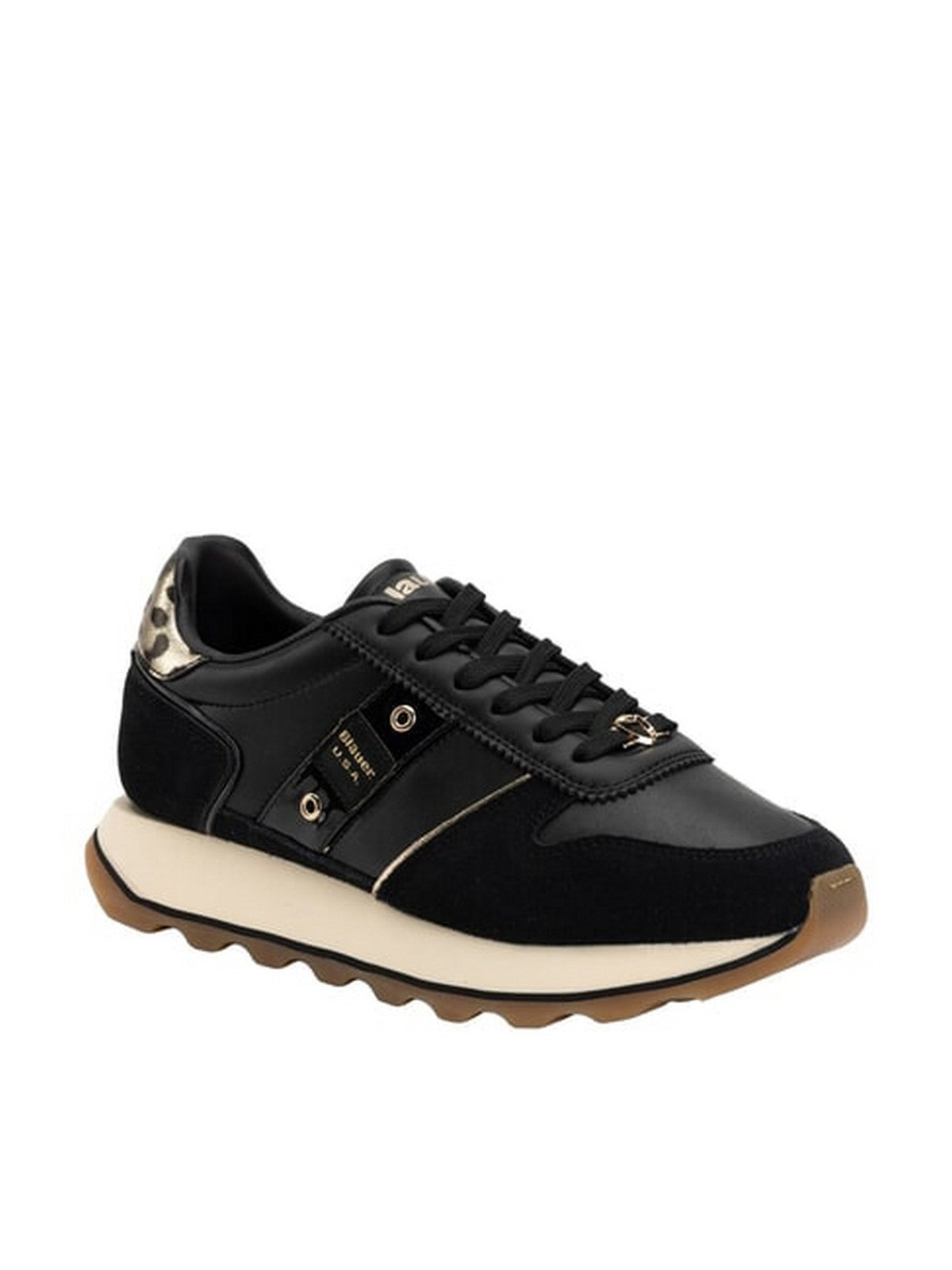BLAUER Sneaker Donna MILLS BLACK/LEOPARD - F6MILLS01/LEL BLK/LEO