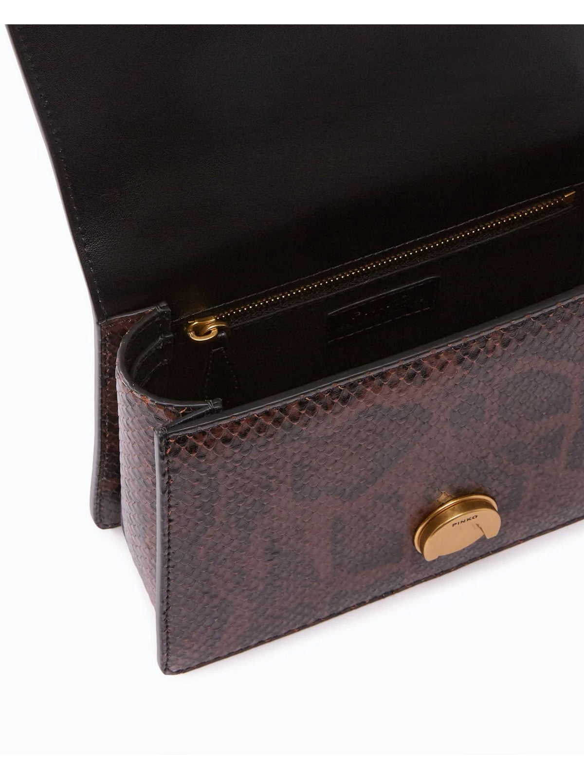 PINKO Borsa Donna LOVE ONE TOP HANDLE MINI LIGHT ROCCIA/MARRONE-ANTIQUE GOLD - 100071-A3E5 M16Q