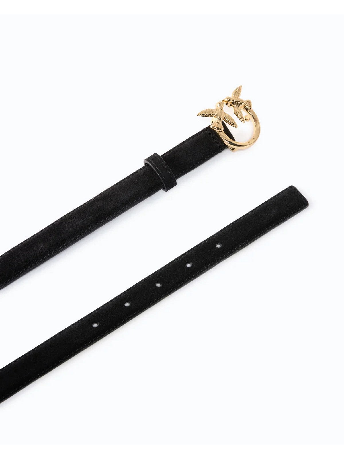 PINKO Cintura Donna LOVE BERRY H2 BELT.LOW SUEDE NERO LIMOUSINE-ORO - 100143-A0F6 Z99Y