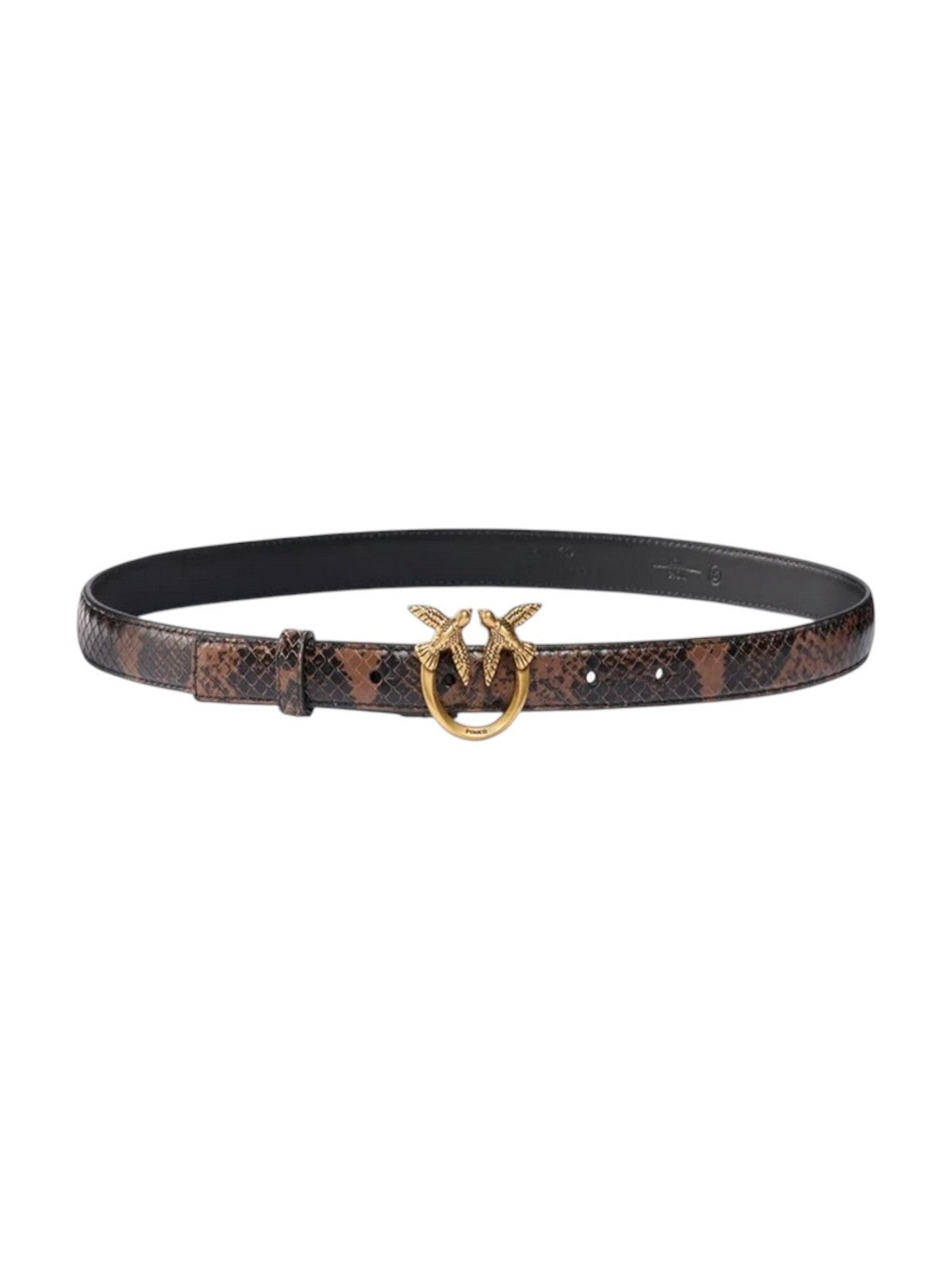 PINKO Cintura Donna LOVE BERRY H2 BELT.LOW PYTHON ROCCIA/MARRONE-ANTIQUE GOLD - 100143-A3E5 M16Q