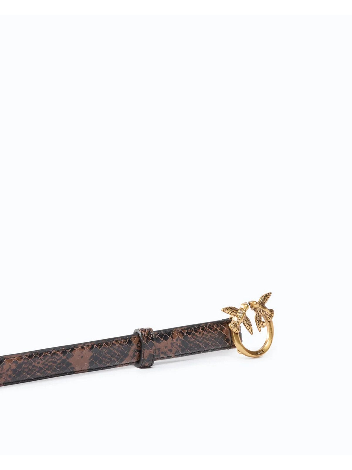 PINKO Cintura Donna LOVE BERRY H2 BELT.LOW PYTHON ROCCIA/MARRONE-ANTIQUE GOLD - 100143-A3E5 M16Q
