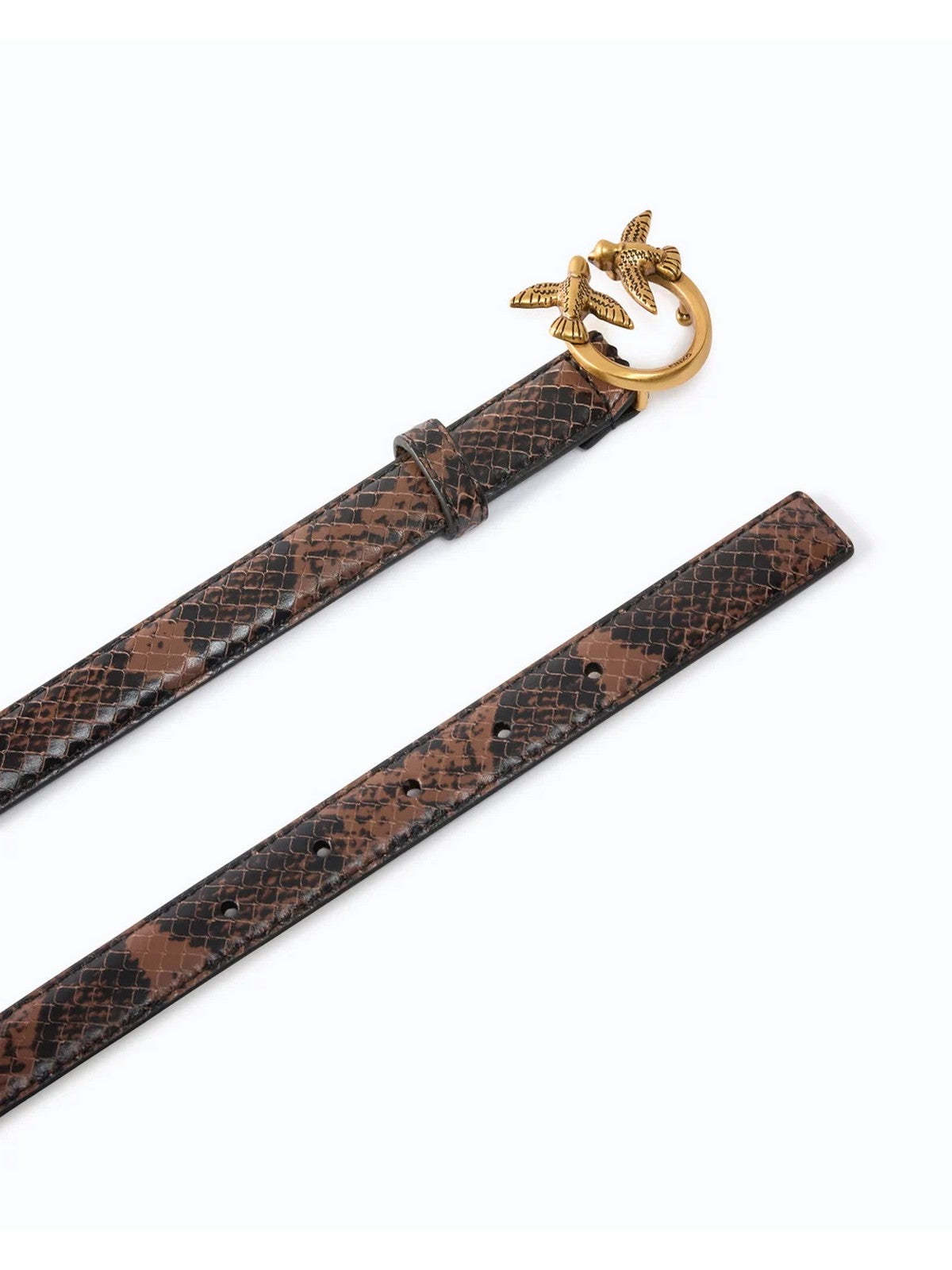 PINKO Cintura Donna LOVE BERRY H2 BELT.LOW PYTHON ROCCIA/MARRONE-ANTIQUE GOLD - 100143-A3E5 M16Q