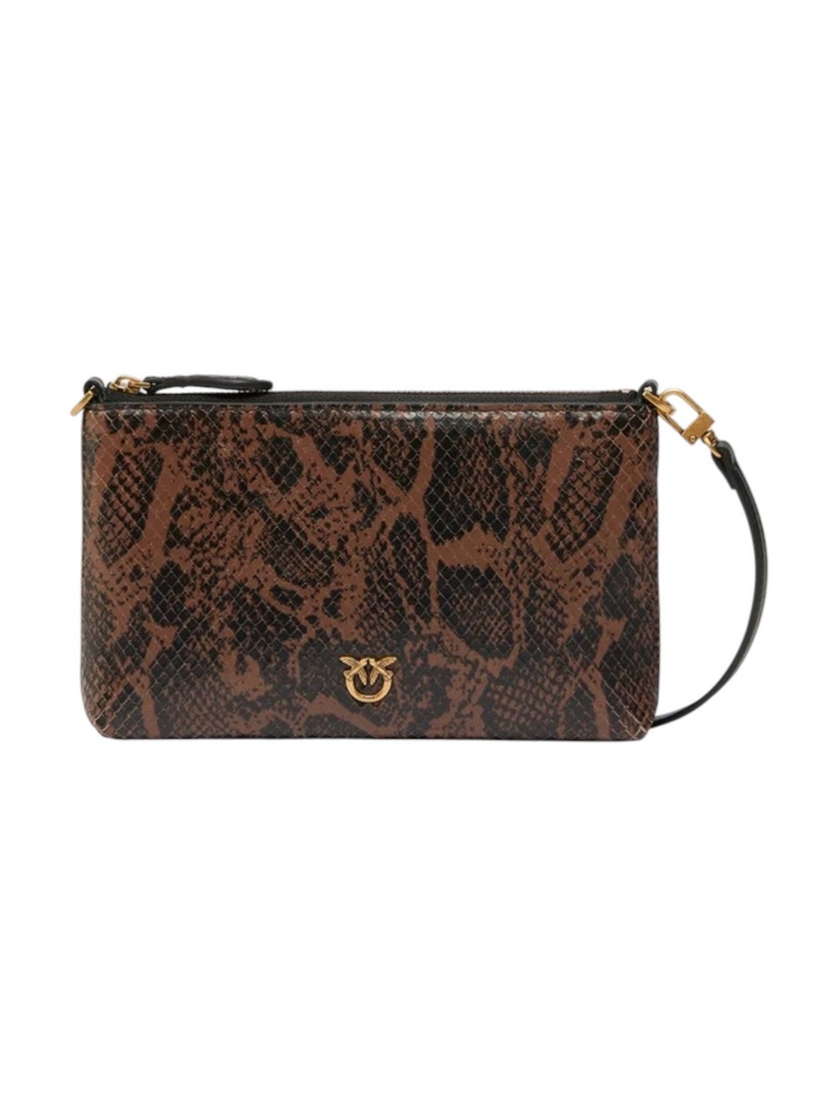PINKO Borsa Donna FLAT HORIZONTAL MINI PYTHON PR ROCCIA/MARRONE-ANTIQUE GOLD - 104277-A3E5 M16Q