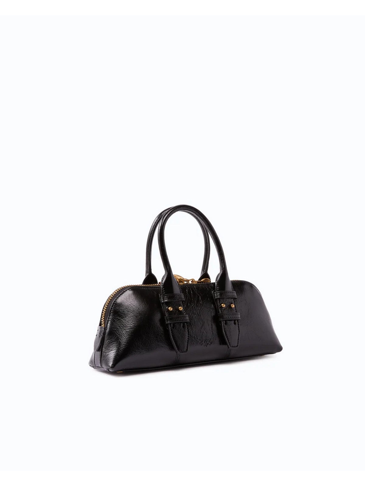 PINKO Borsa Donna BOWLING BAG HORIZONTAL NEW SHI NERO-ANTIQUE GOLD - 105334-A2JC Z99Q