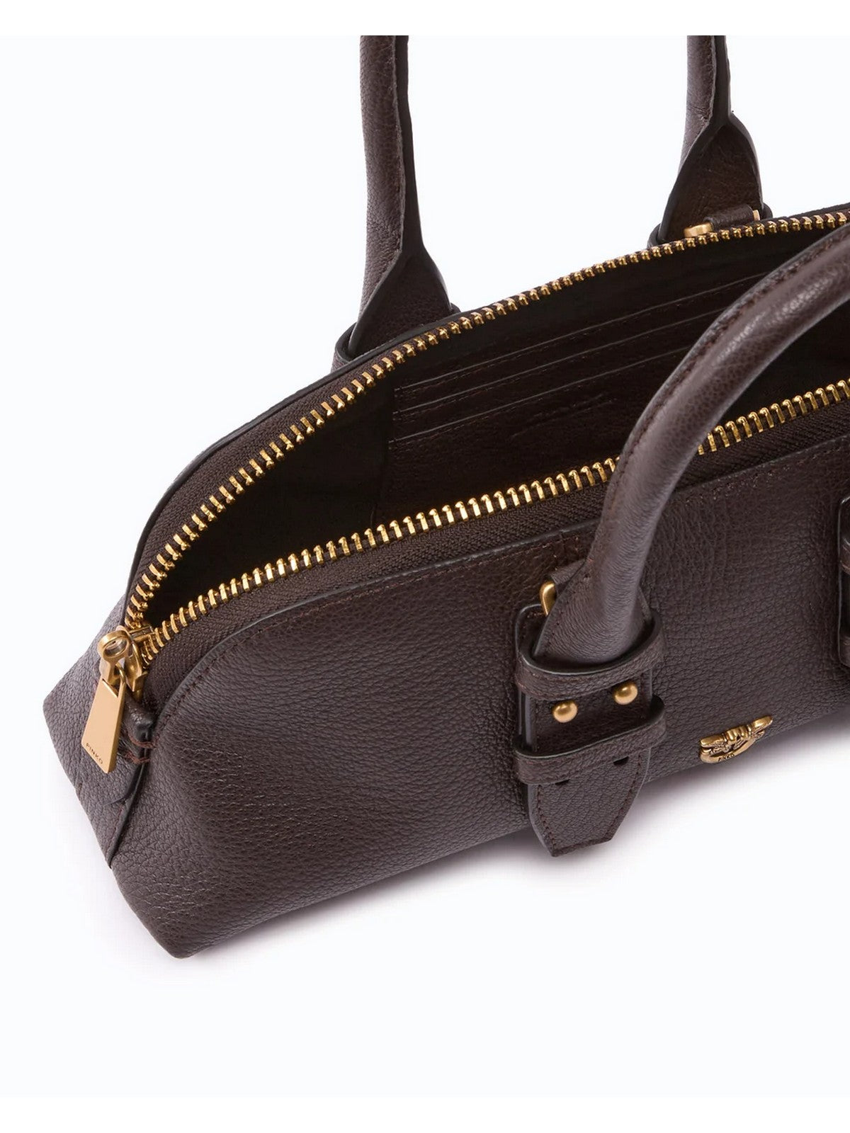 PINKO Borsa Donna BOWLING BAG HORIZONTAL SHEEP B MARRONE MARASCA-ANTIQUE GOLD - 105334-A3CX M12Q