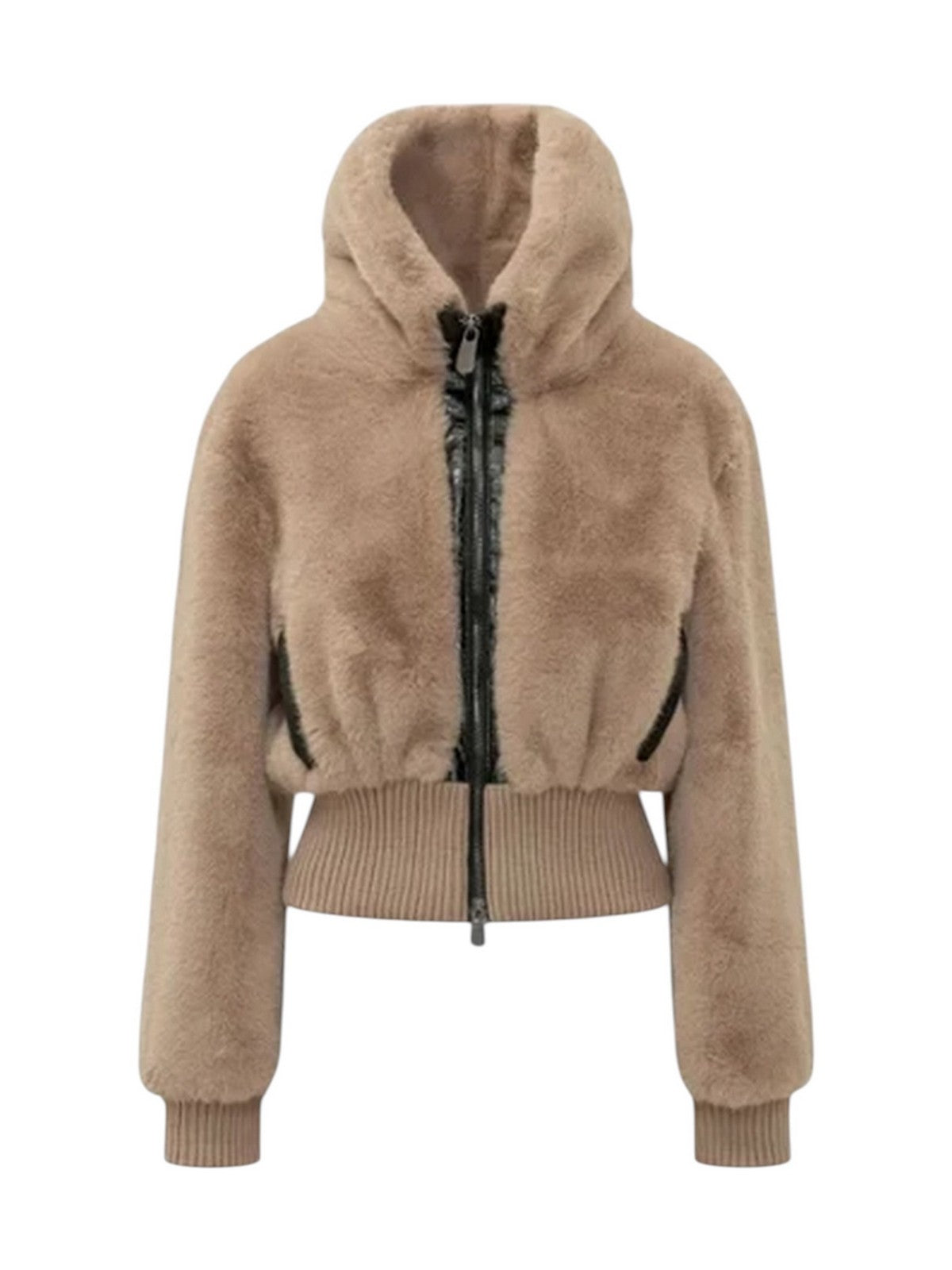 PINKO Simil Pelliccia Donna BAGELS BOMBER ASPEN ASPETTO VI BEIGE TOUPE CALDO - 107040-A3E7 C73