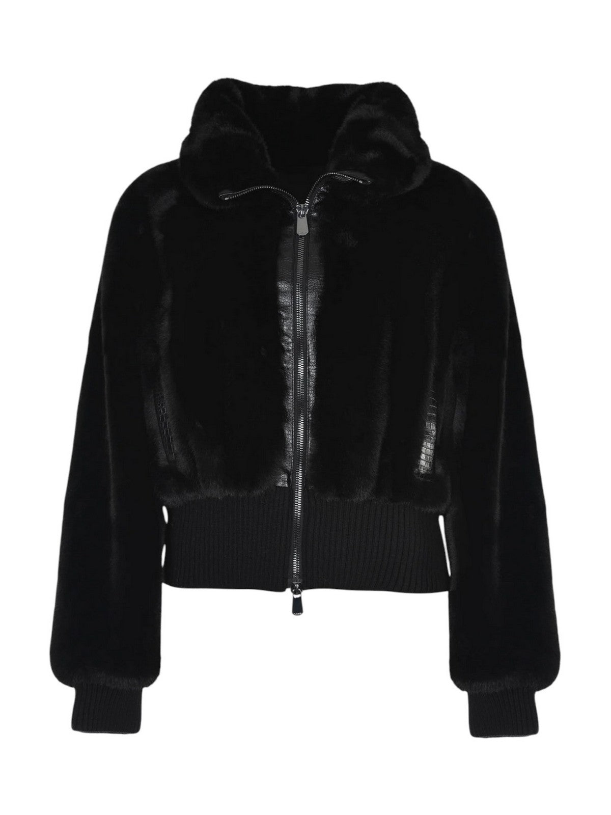 PINKO Simil Pelliccia Donna BAGELS BOMBER ASPEN ASPETTO VI NERO LIMOUSINE - 107040-A3E7 Z99