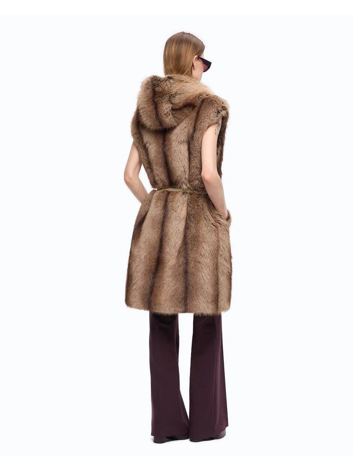 PINKO Simil Pelliccia Donna GALEARIS GILET ASPEN ASPETTO L BEIGE-GALLINACCIO - 107042-A3C6 D31