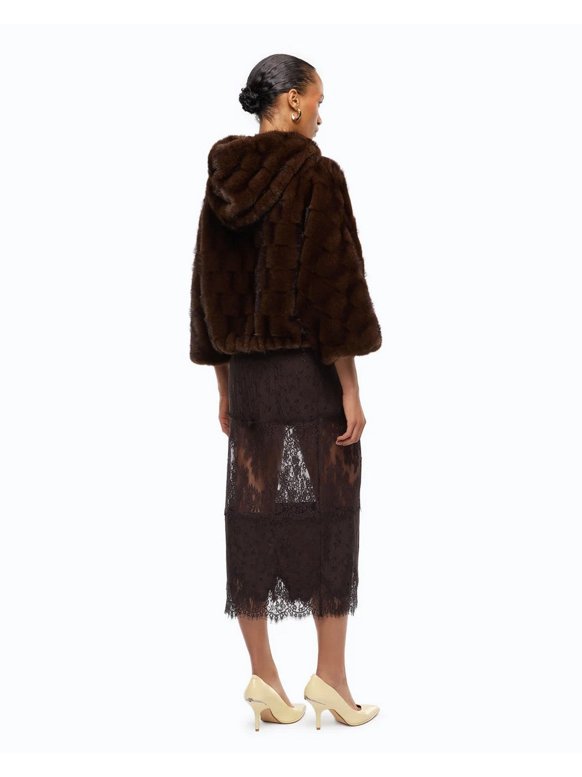 PINKO Simil Pelliccia Donna CADETIA CAPPA ASPEN ASPETTO VI MARRONE-CHICCO DI CAFFE' - 107054-A3C5 M11