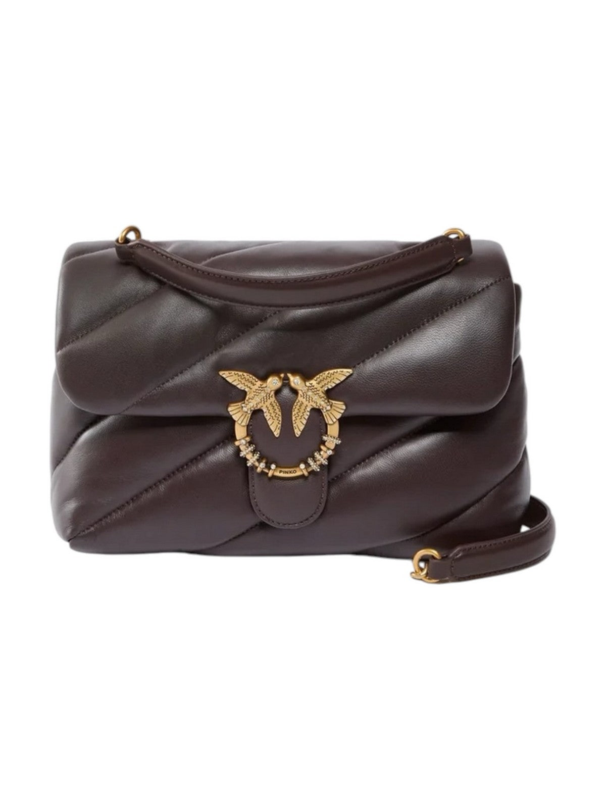 PINKO Borsa Donna PUFF CLASSIC NEW BUCKLE SHEEP MARRONE MARASCA-ANTIQUE GOLD - 107057-A0F2 M12Q