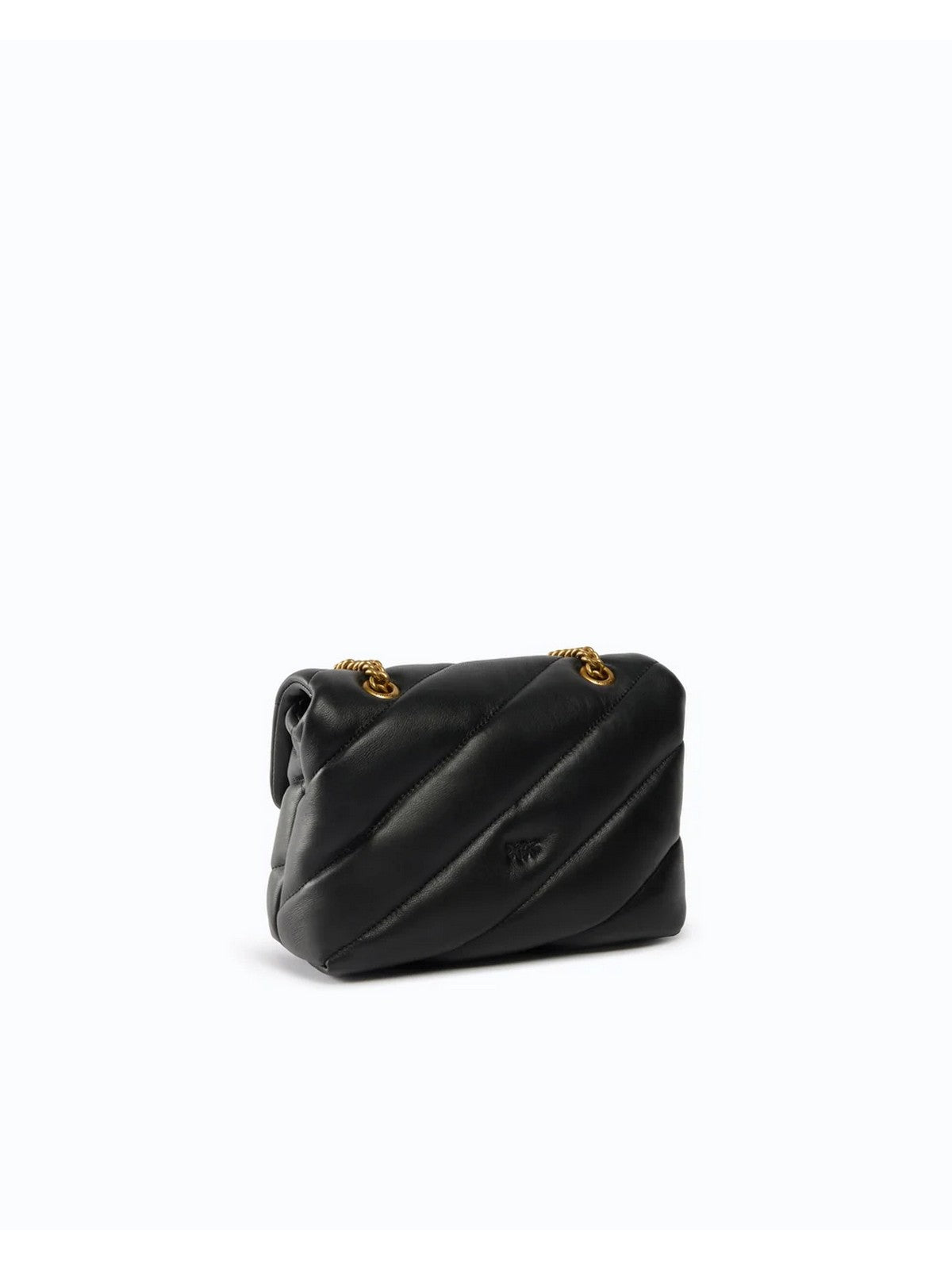 PINKO Borsa Donna PUFF MINI NEW BUCKLE SHEEP NAP NERO-ANTIQUE GOLD - 107058-A0F2 Z99Q